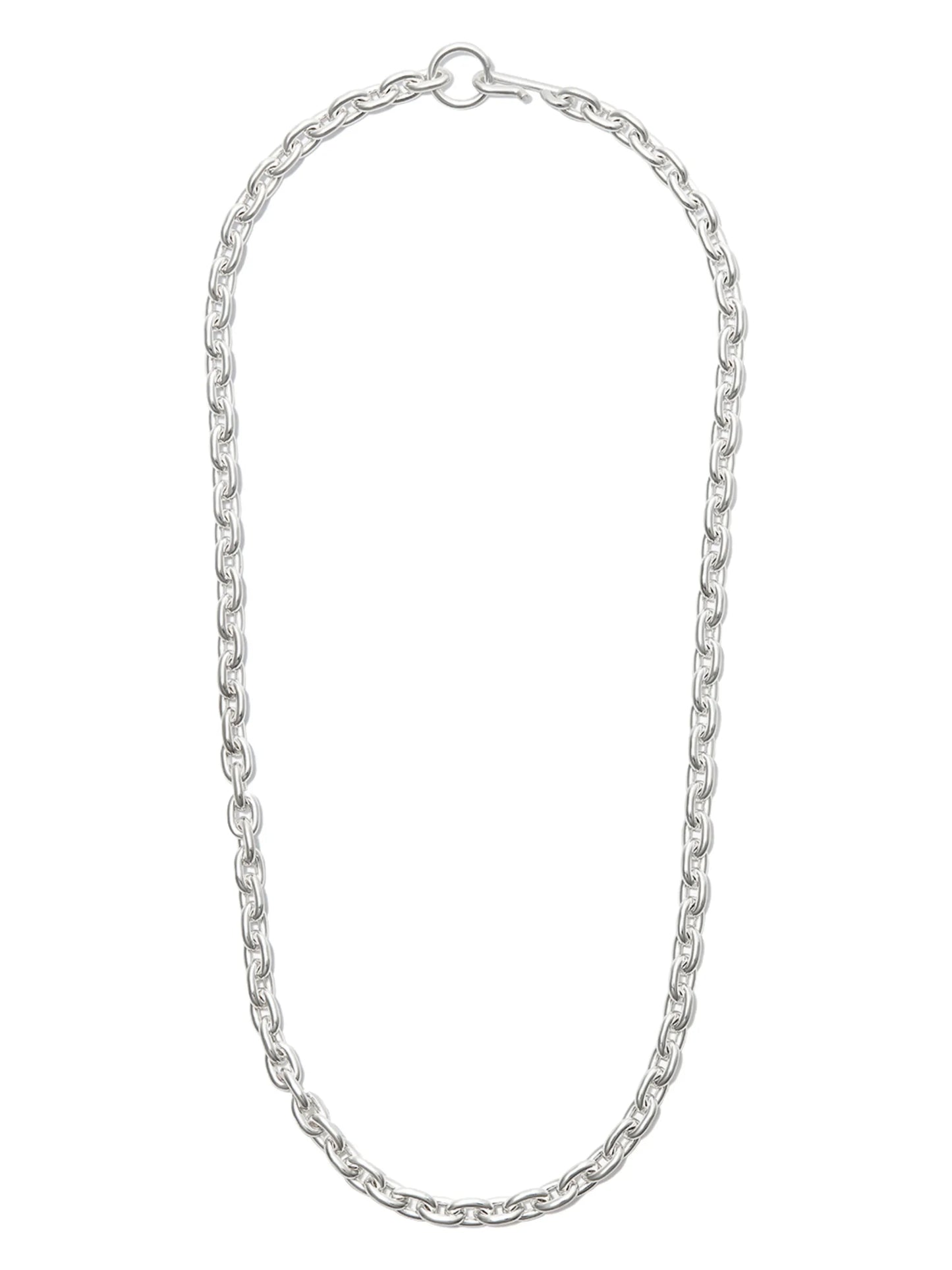 silver chain-link necklace