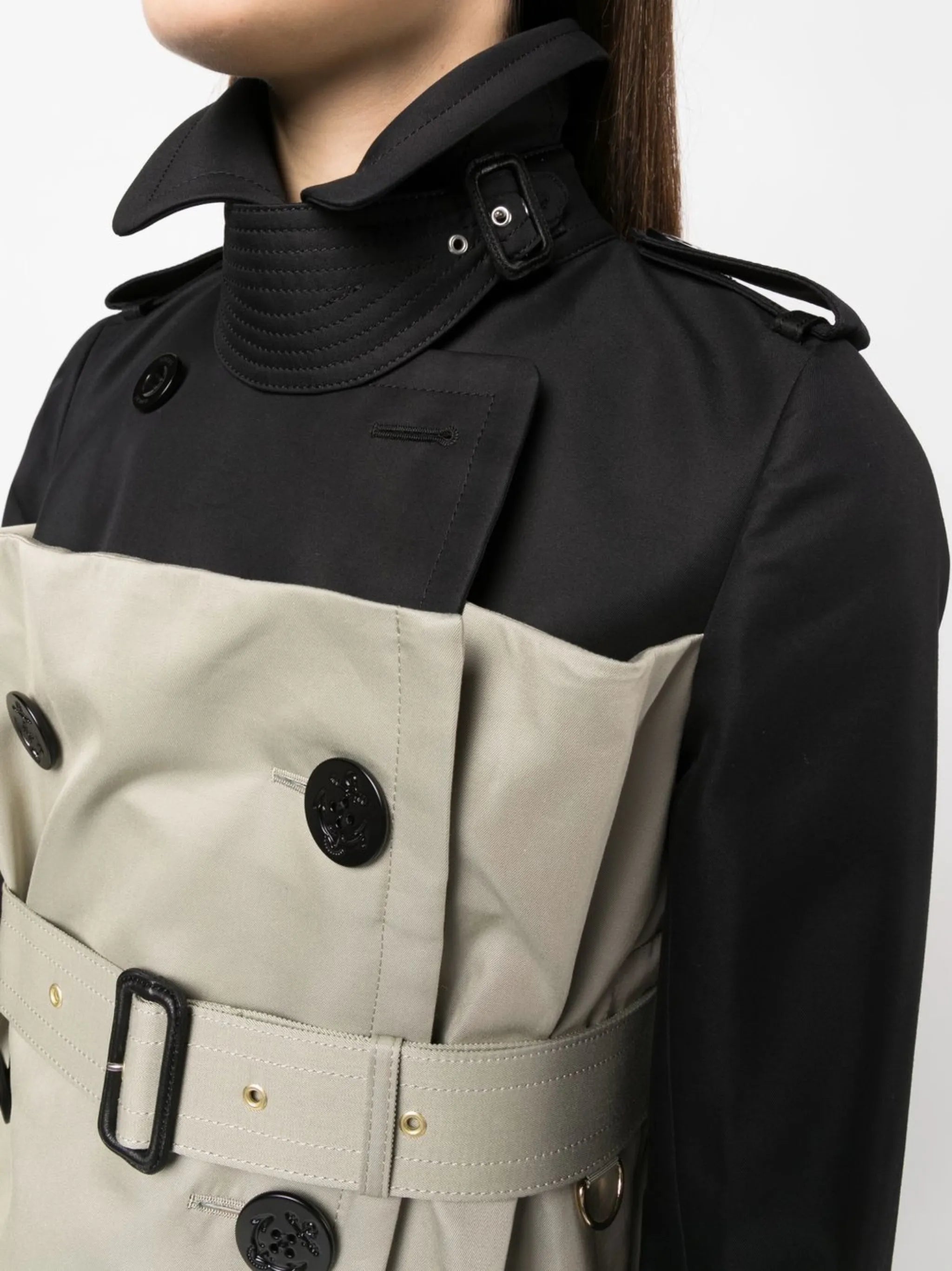 belted double-breasted trench coat
