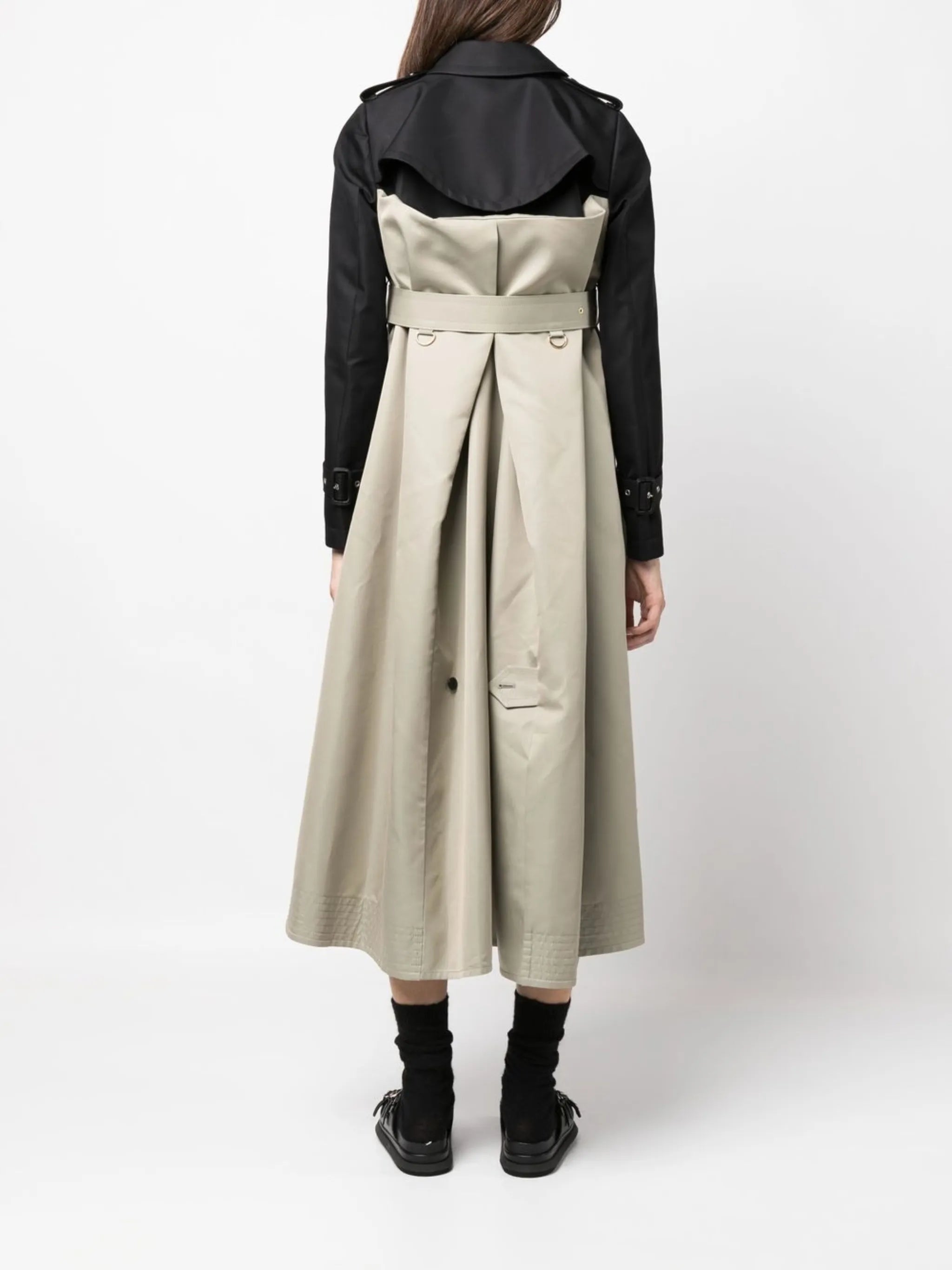 belted double-breasted trench coat
