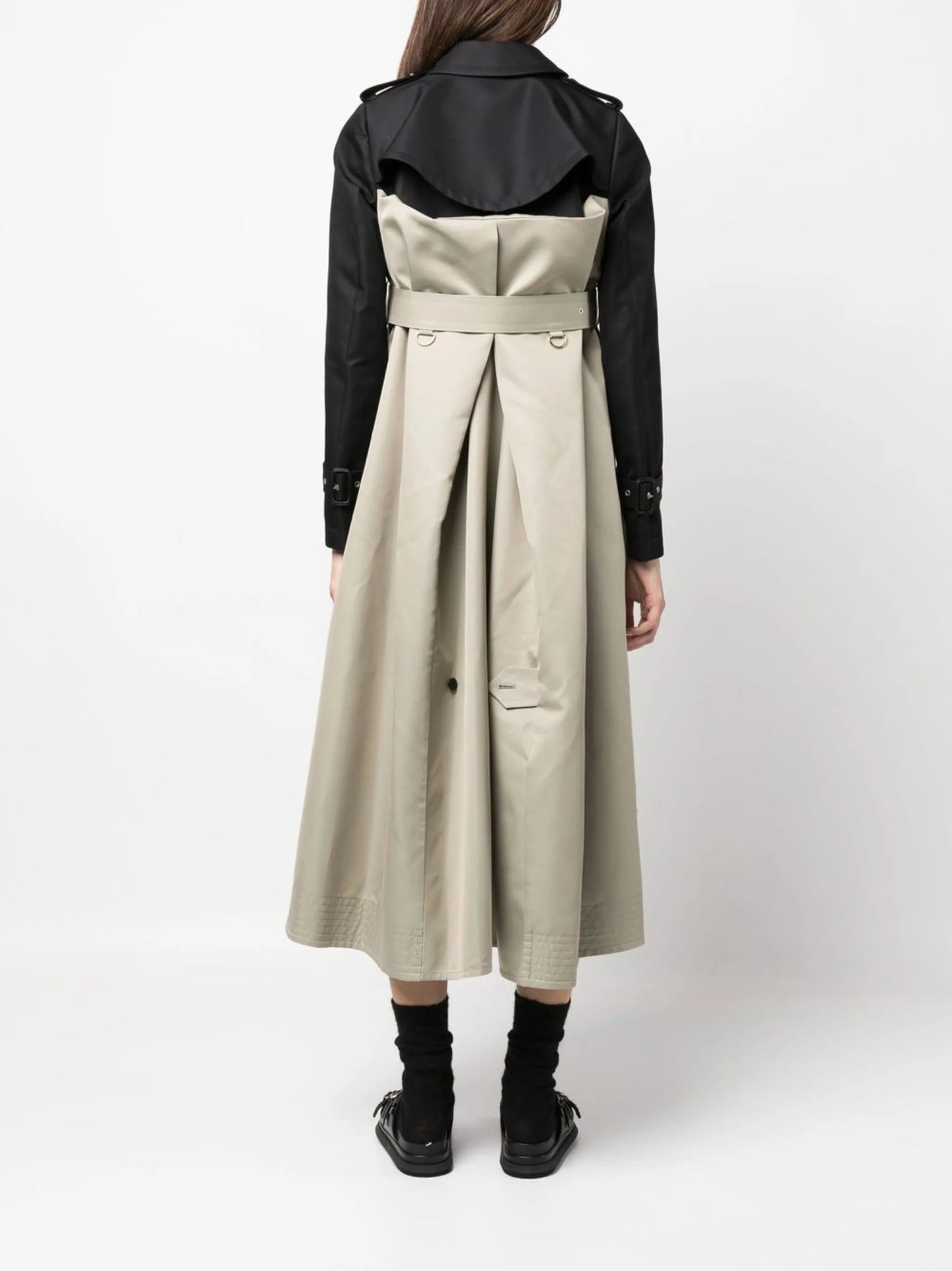 belted double-breasted trench coat