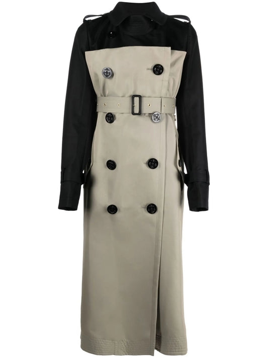 belted double-breasted trench coat