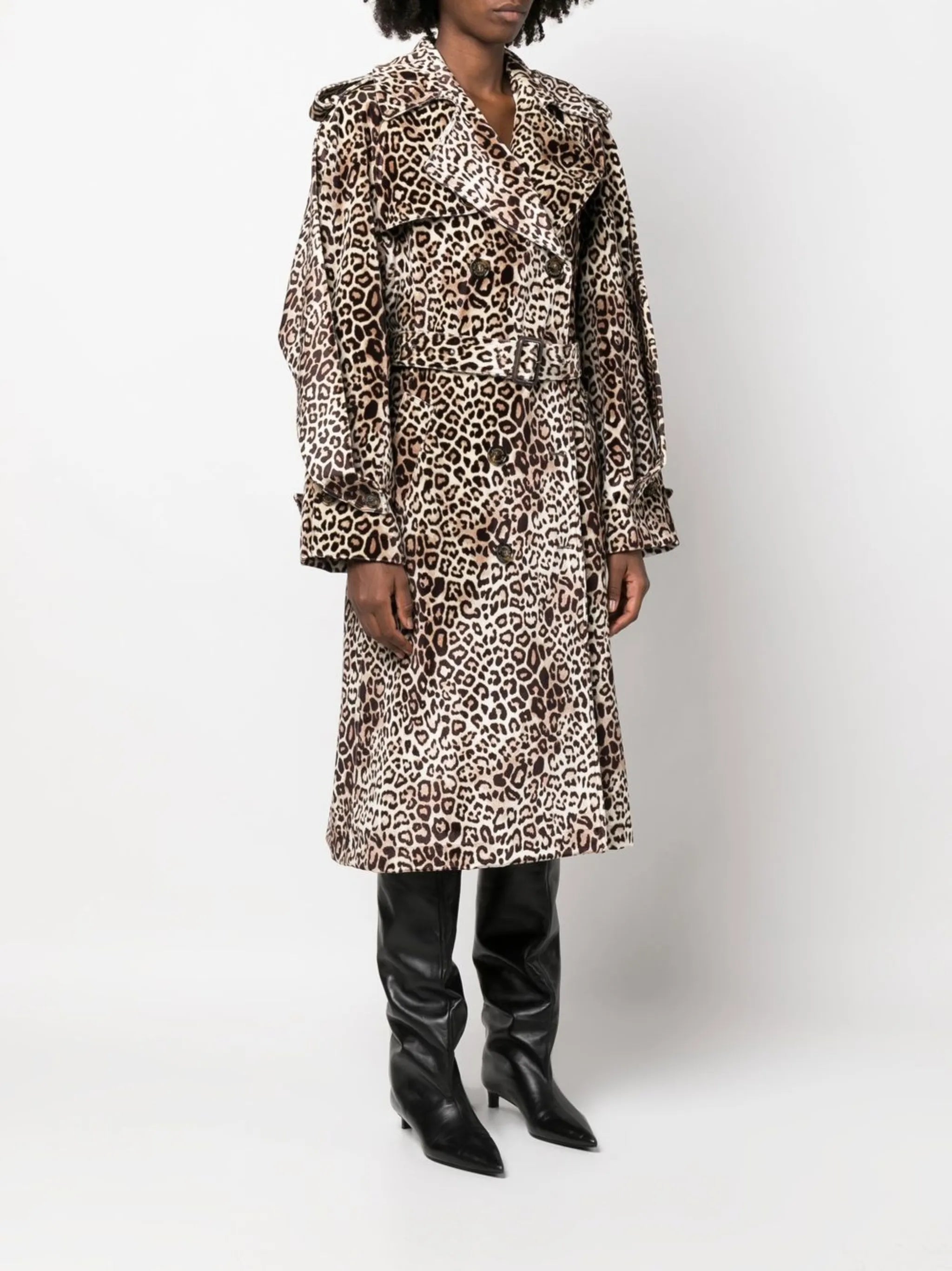 leopard print trench coat