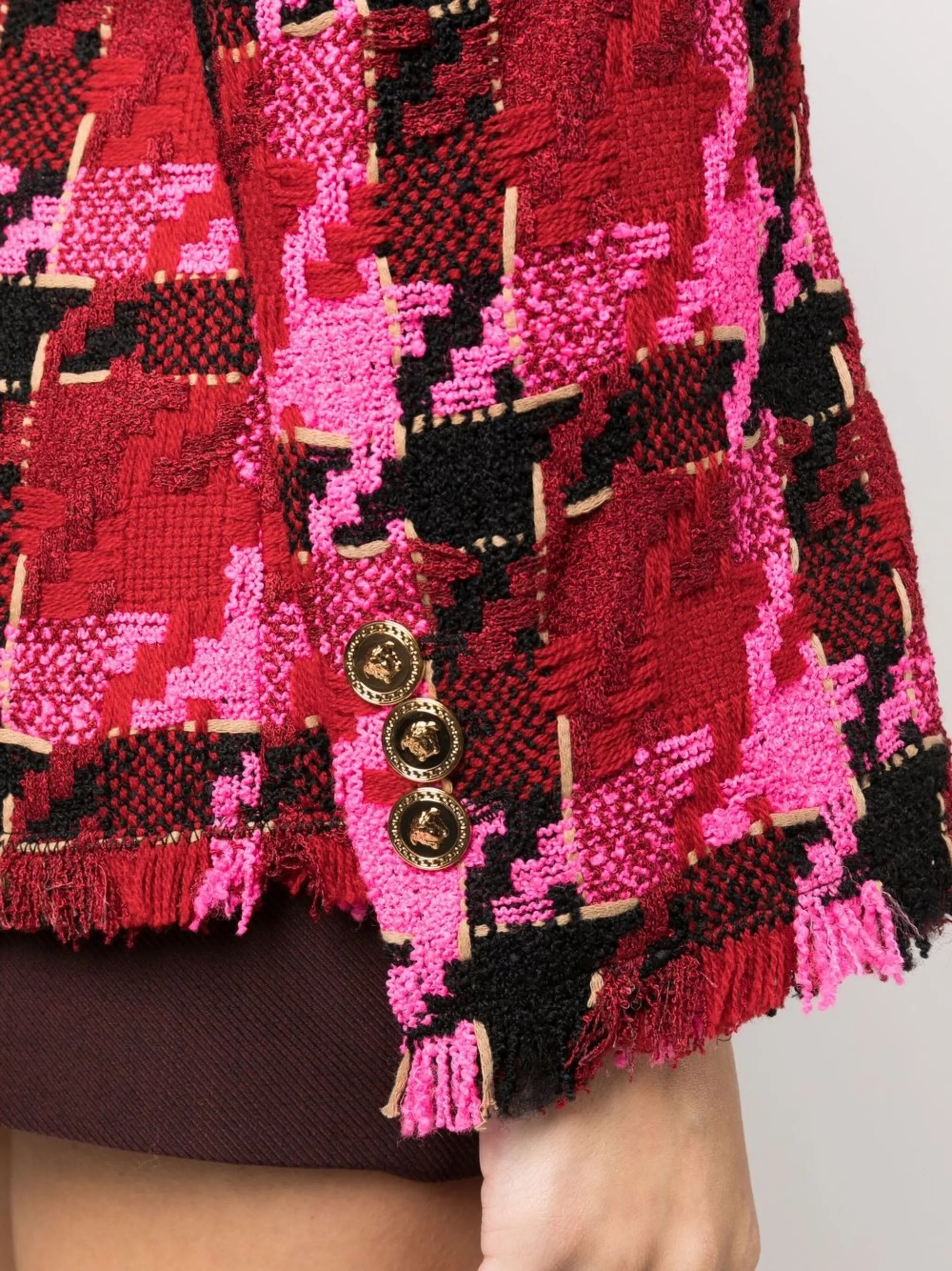 oversize-houndstooth single-breasted blazer