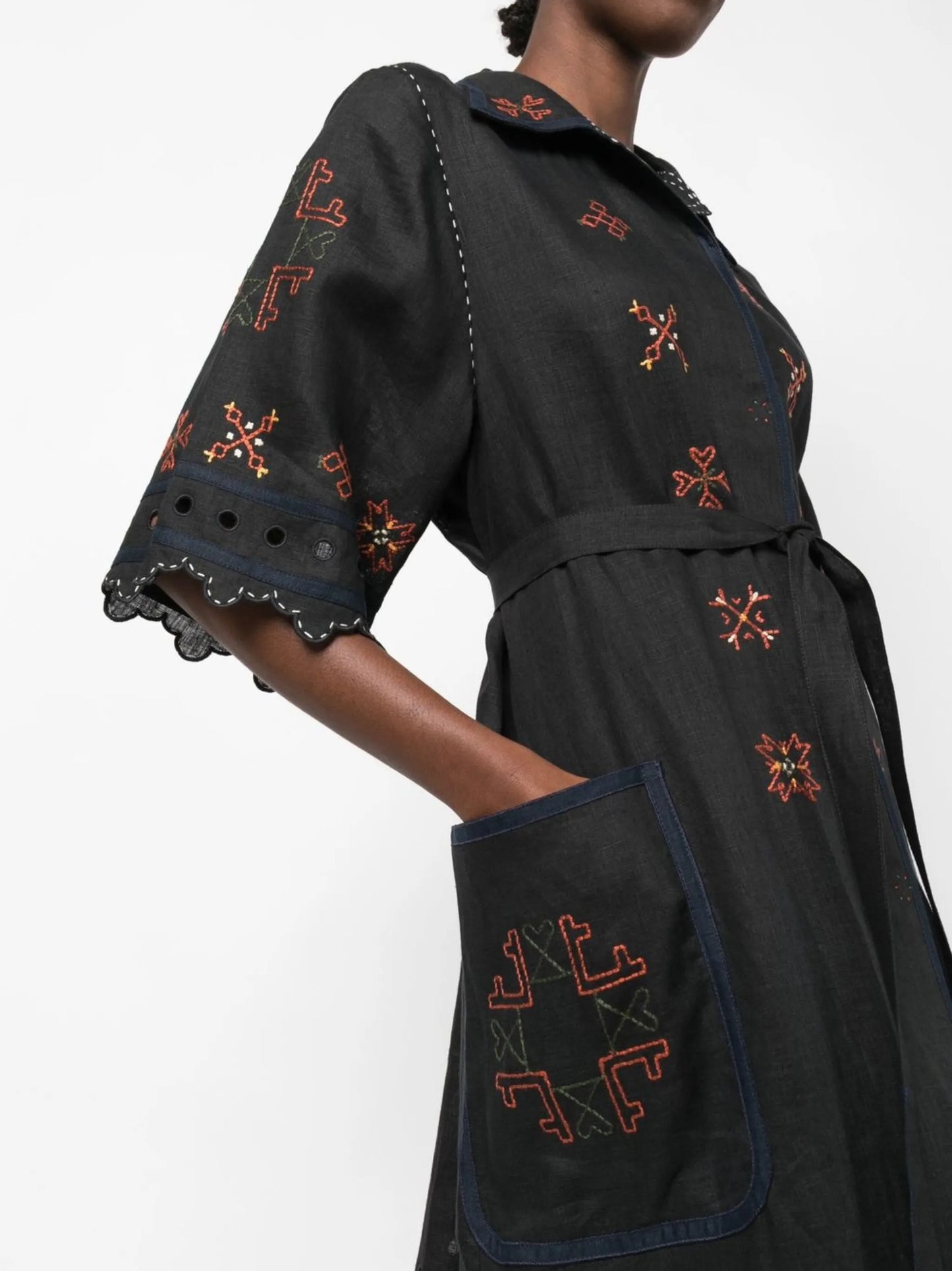 Greta embroidered midi dress