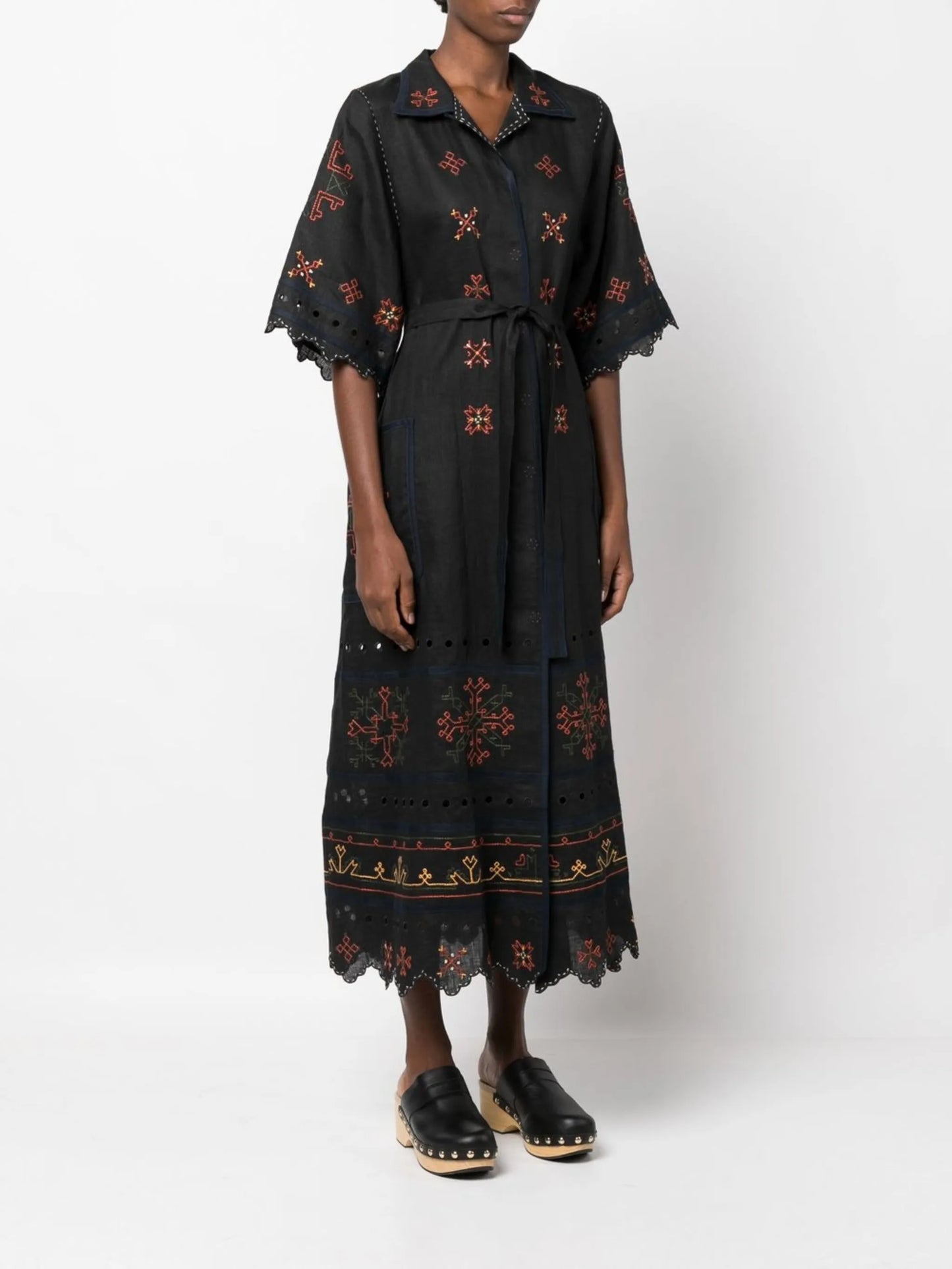 Greta embroidered midi dress