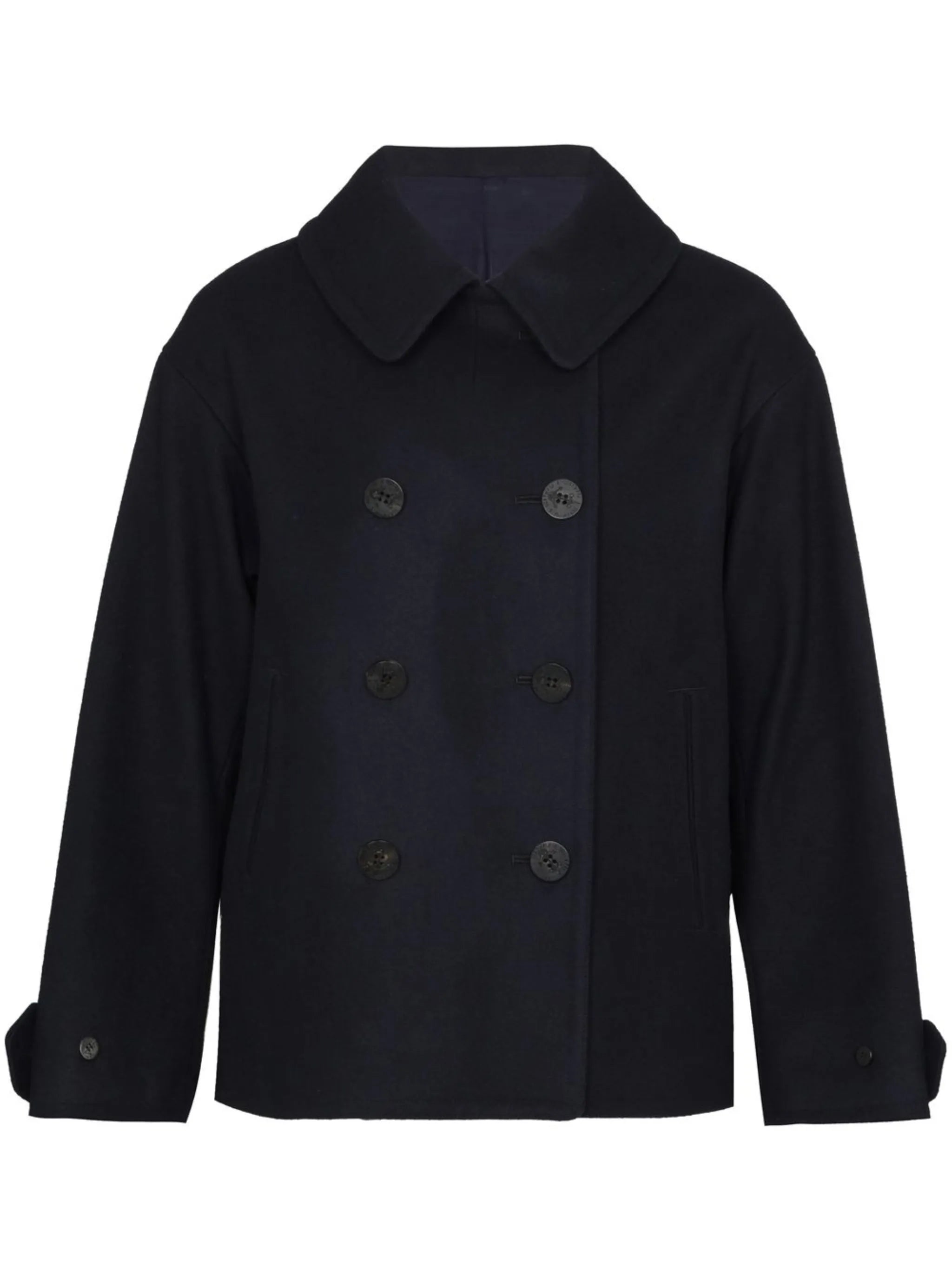 classic collar double-breasted peacoat