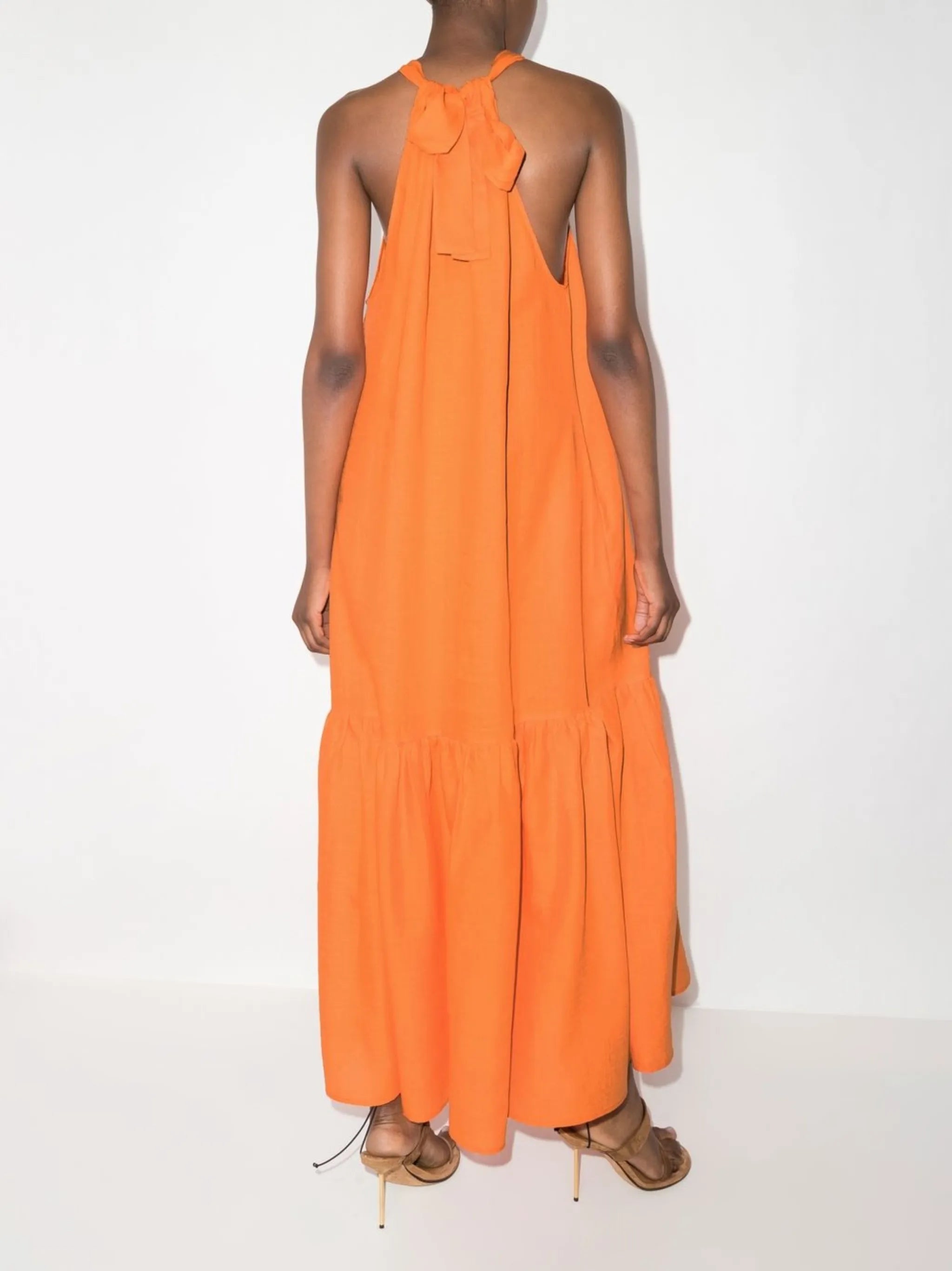 halterneck organic linen dress