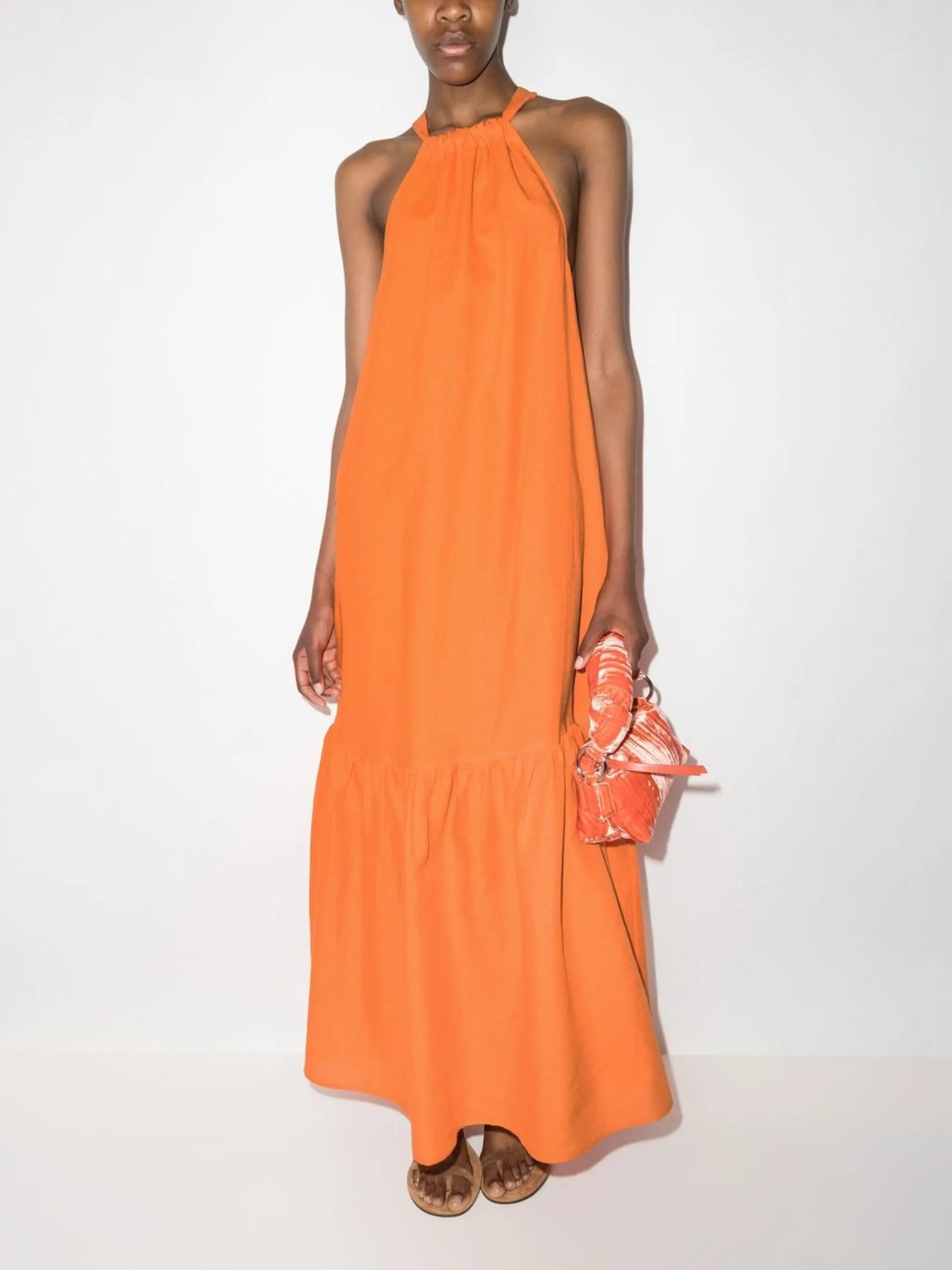 halterneck organic linen dress