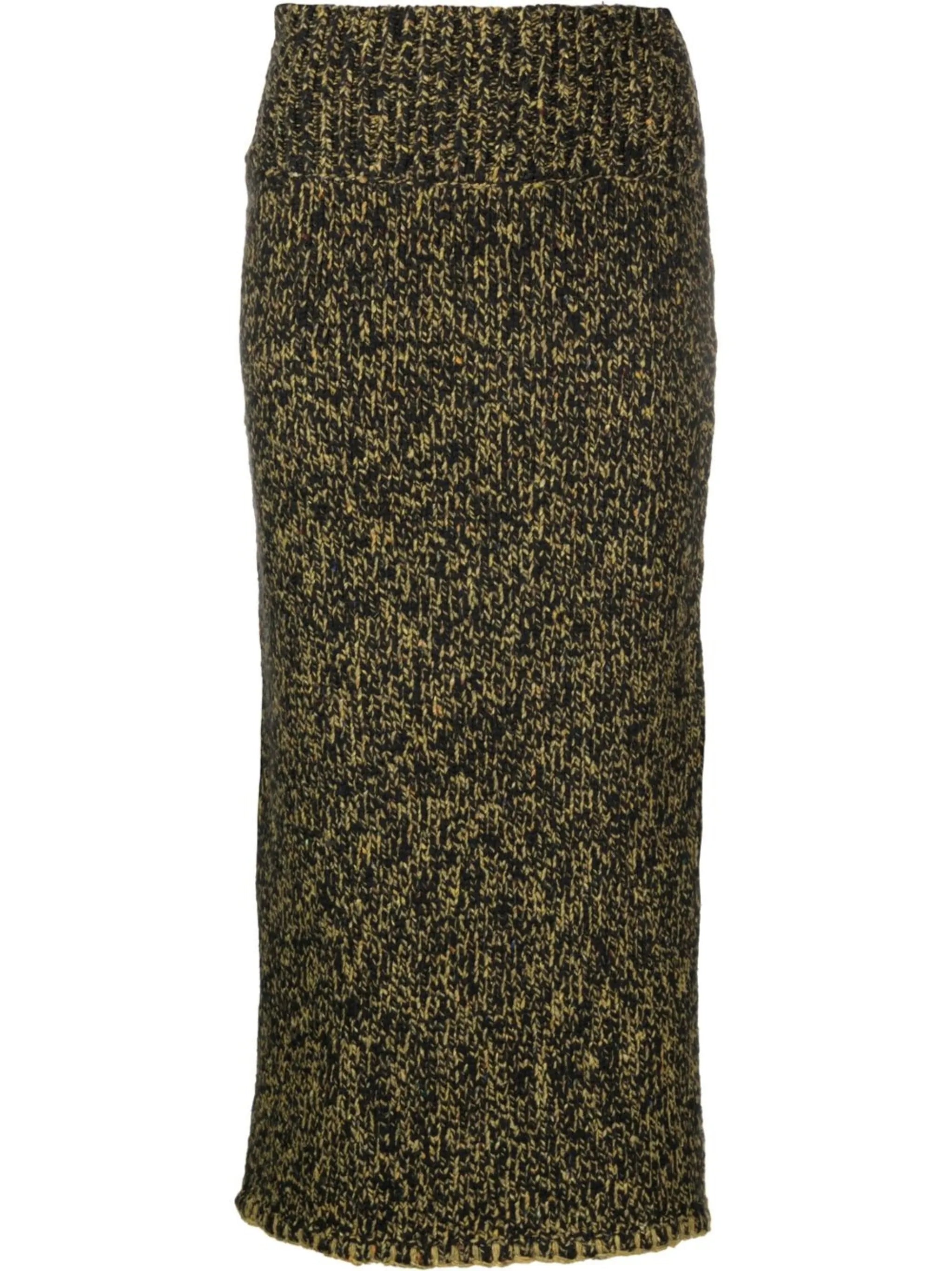 mélange-effect midi skirt