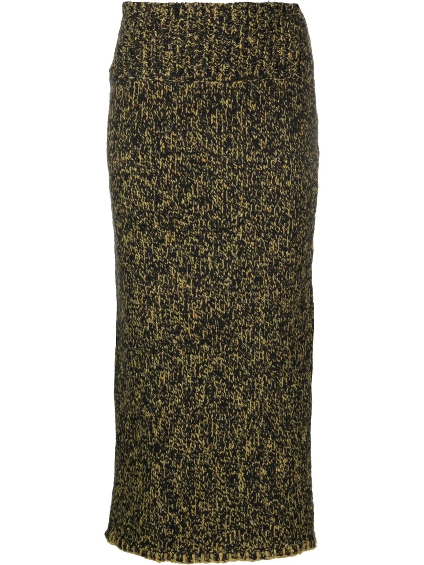 mélange-effect midi skirt