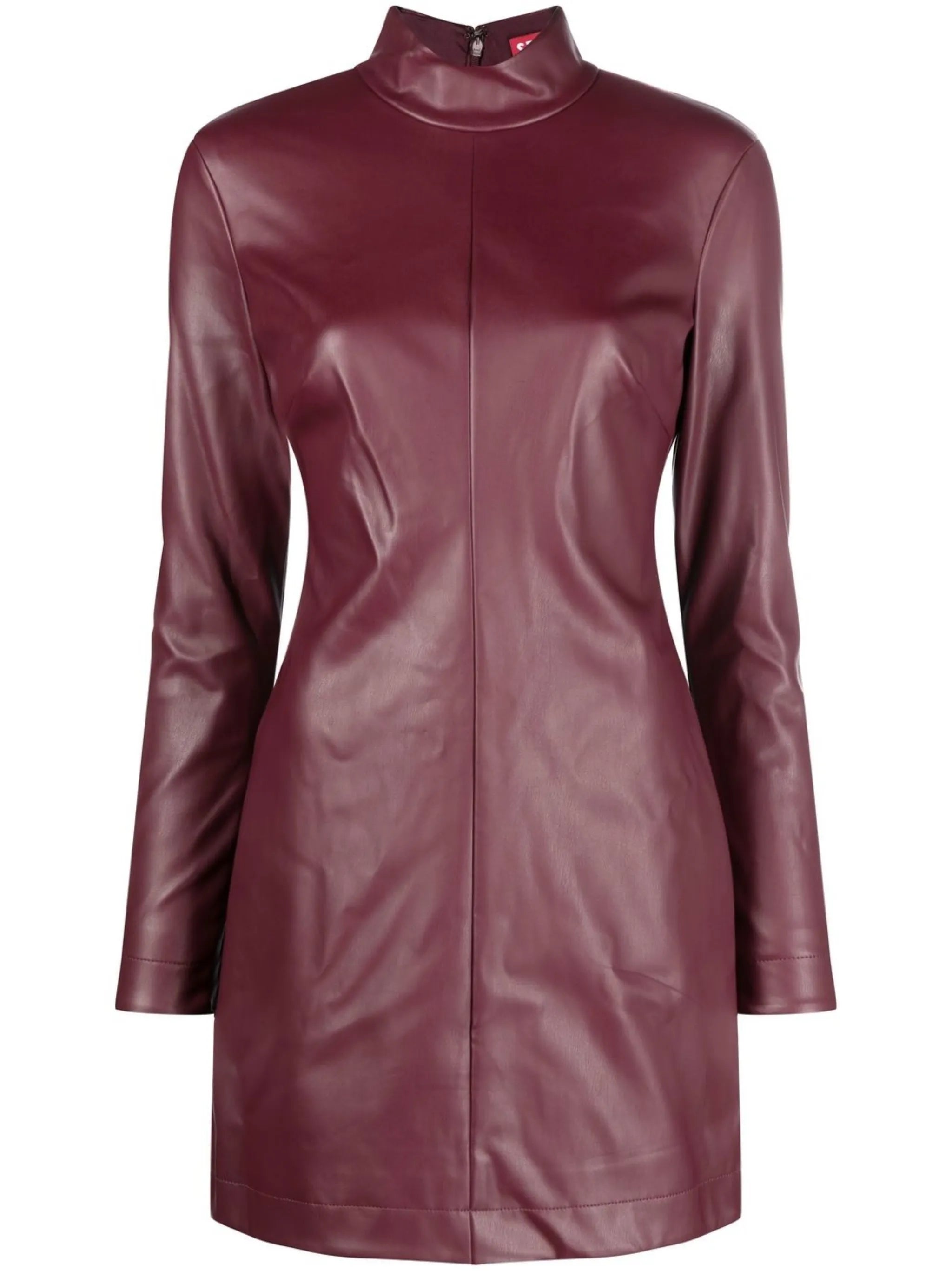 mock-neck mini dress