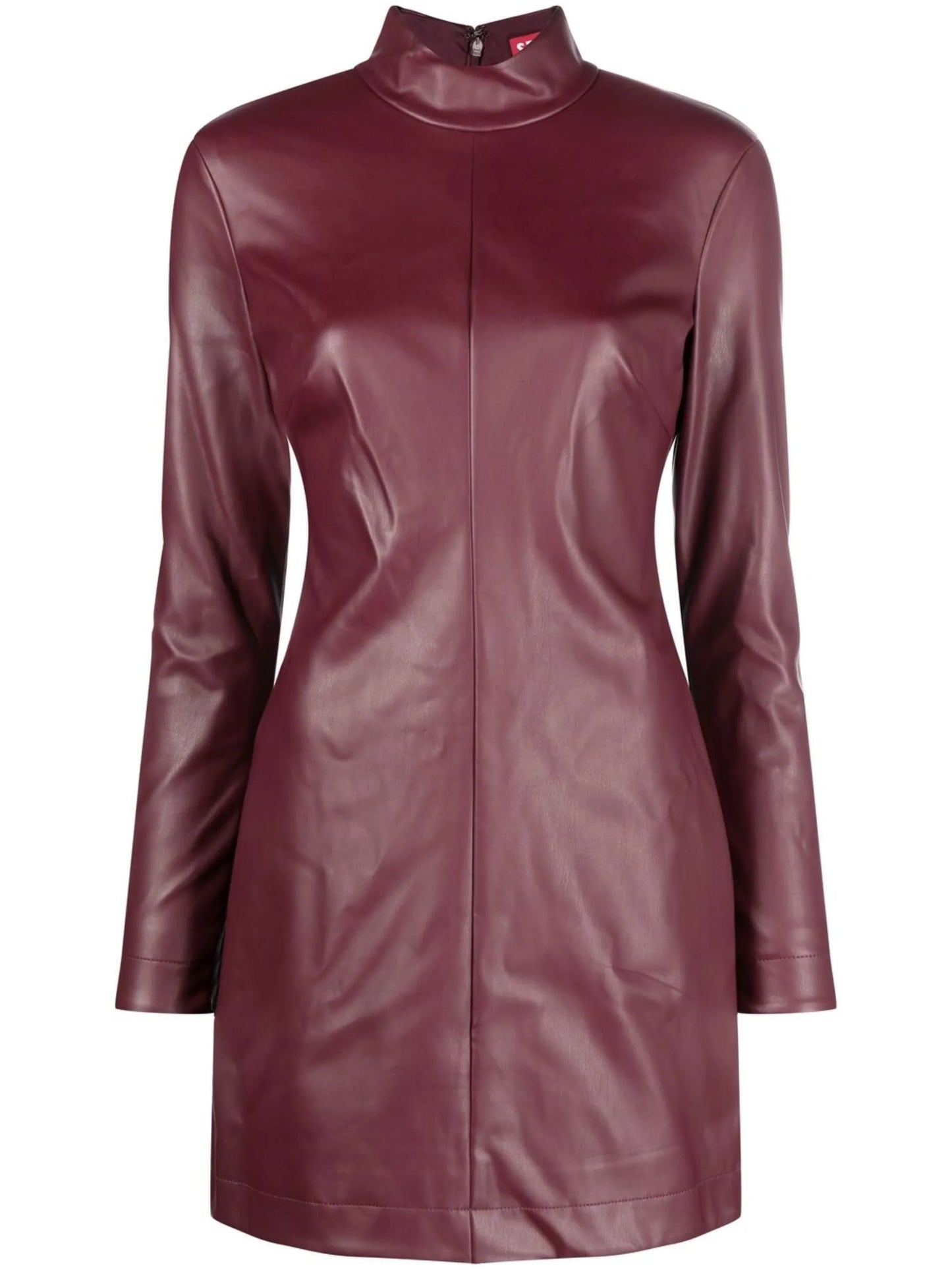 mock-neck mini dress