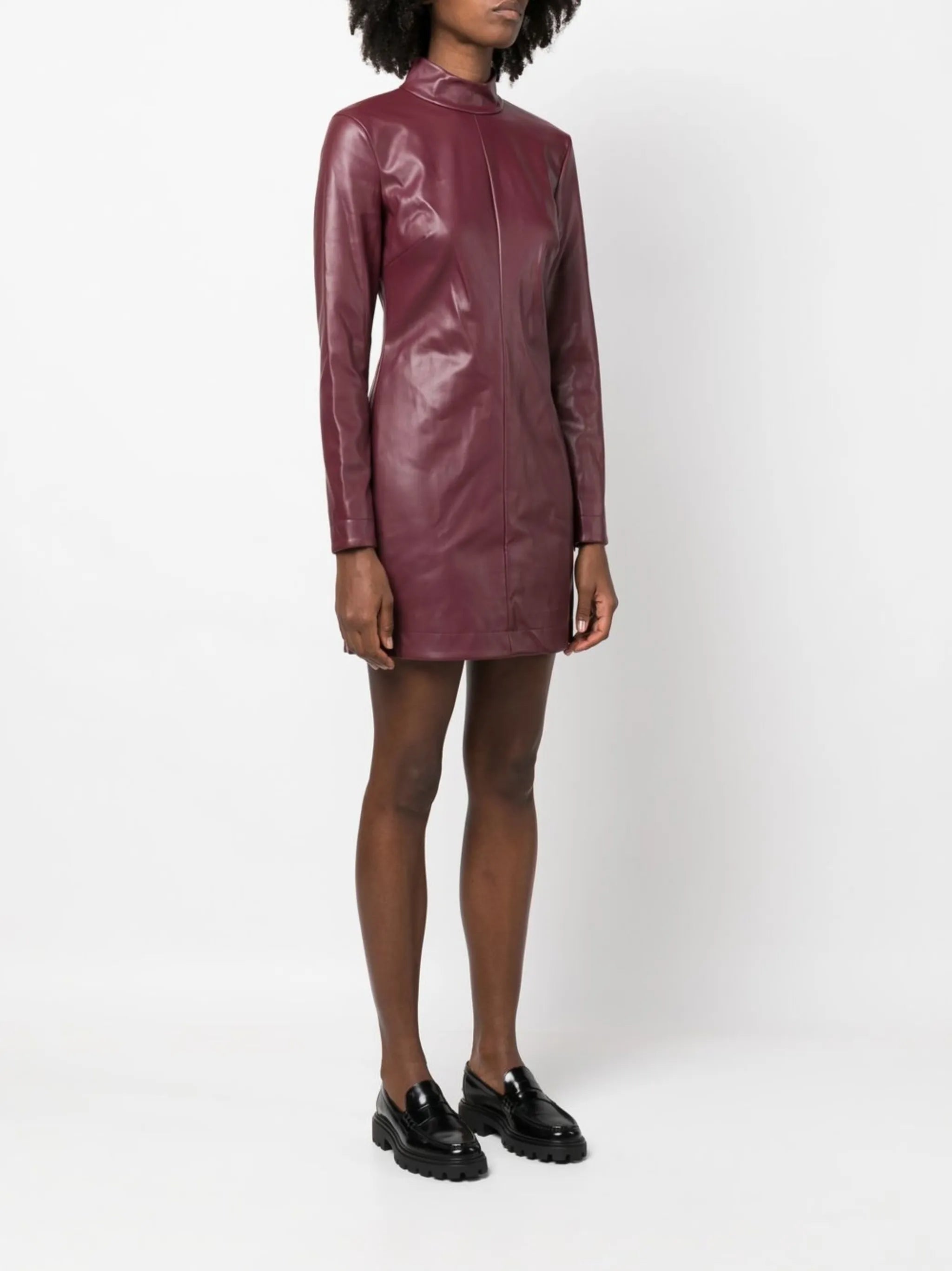 mock-neck mini dress