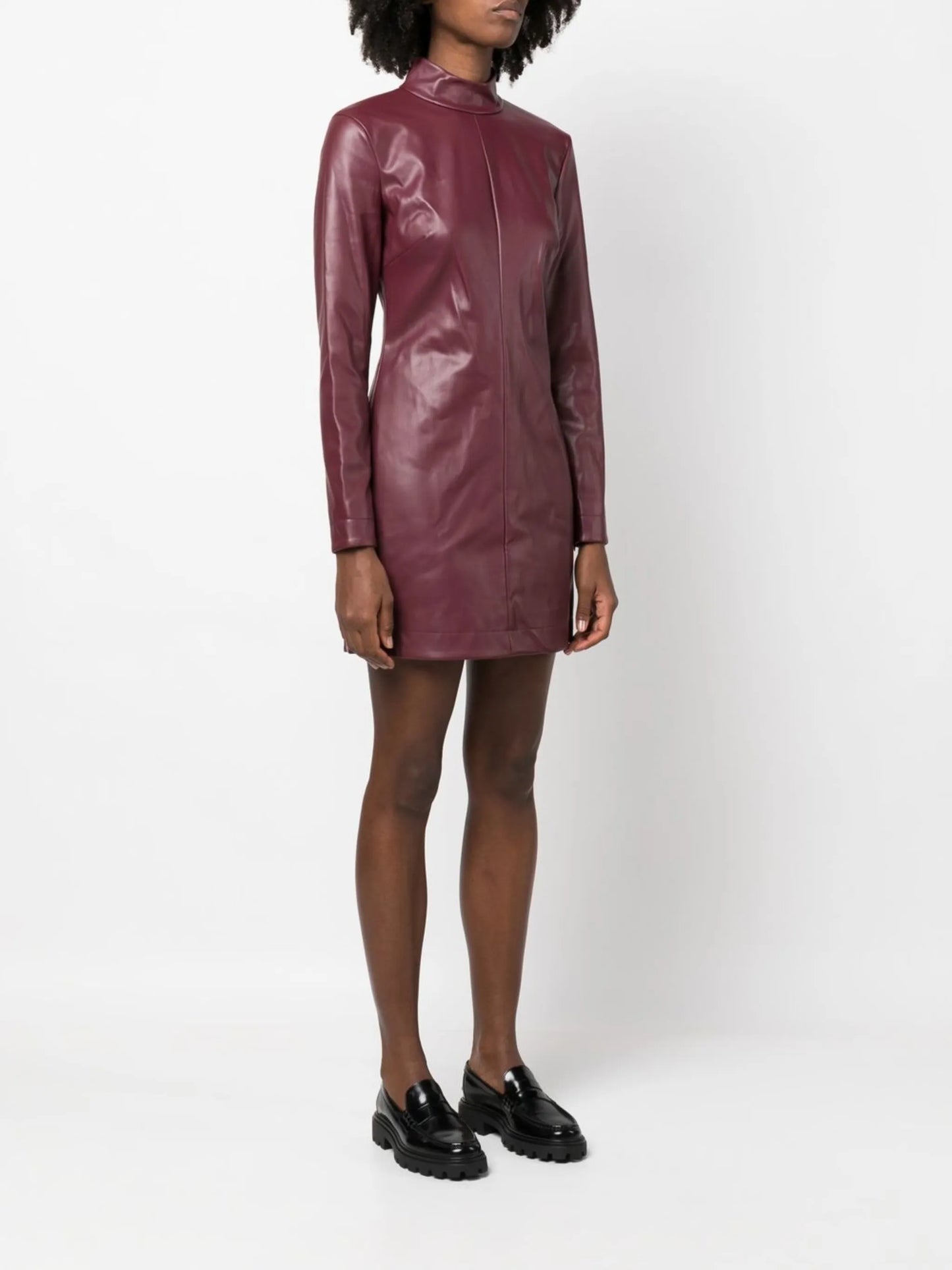 mock-neck mini dress