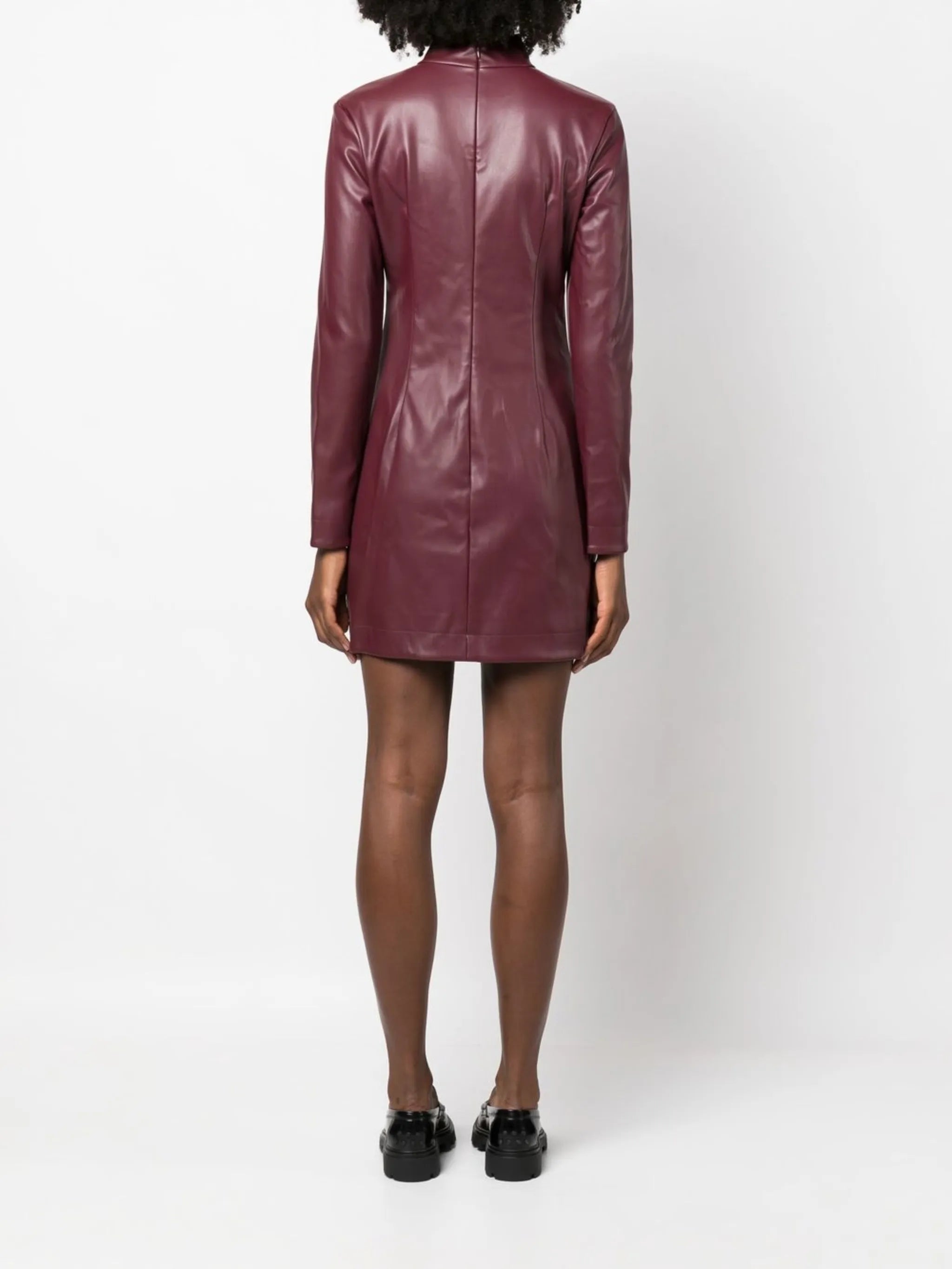 mock-neck mini dress