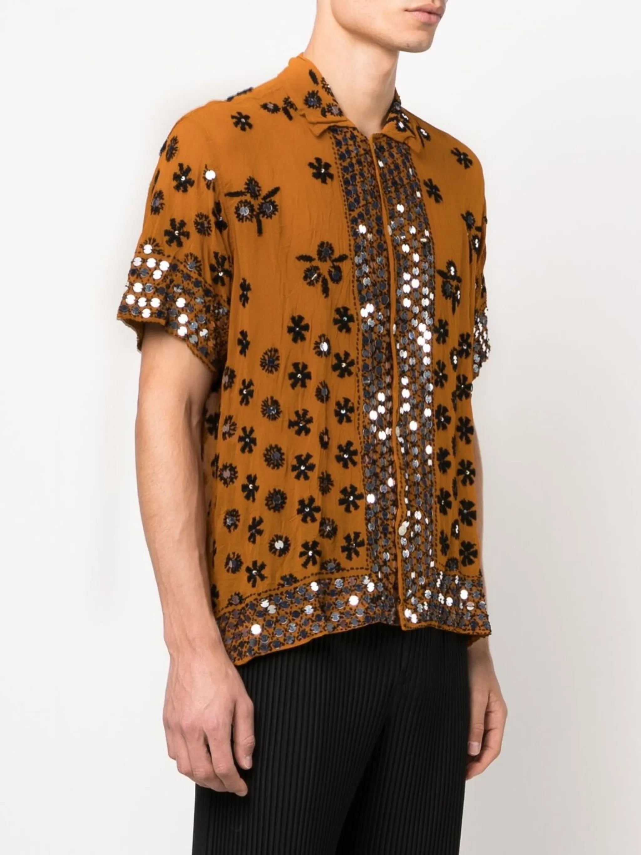 Chunni embroidered cotton shirt
