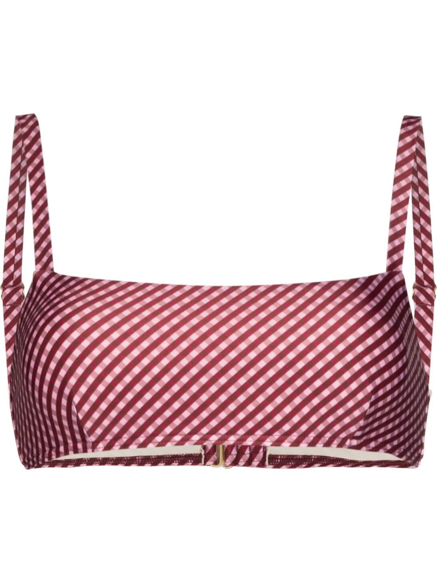 check-print bikini top