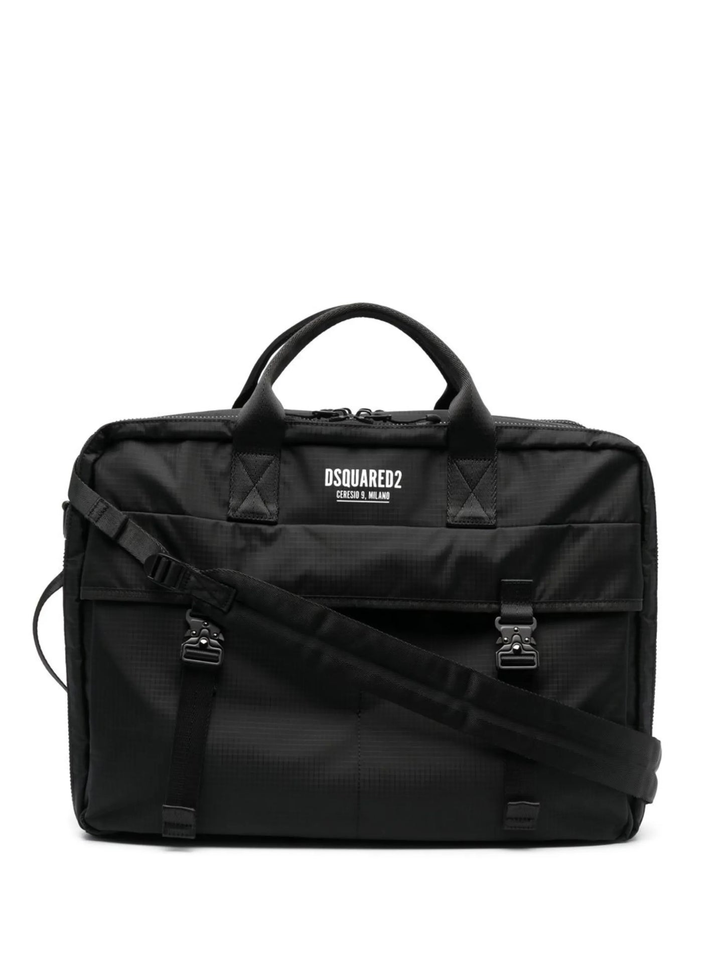 Ceresio 9 logo-print briefcase