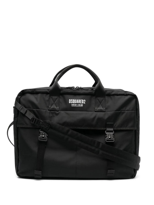 Ceresio 9 logo-print briefcase