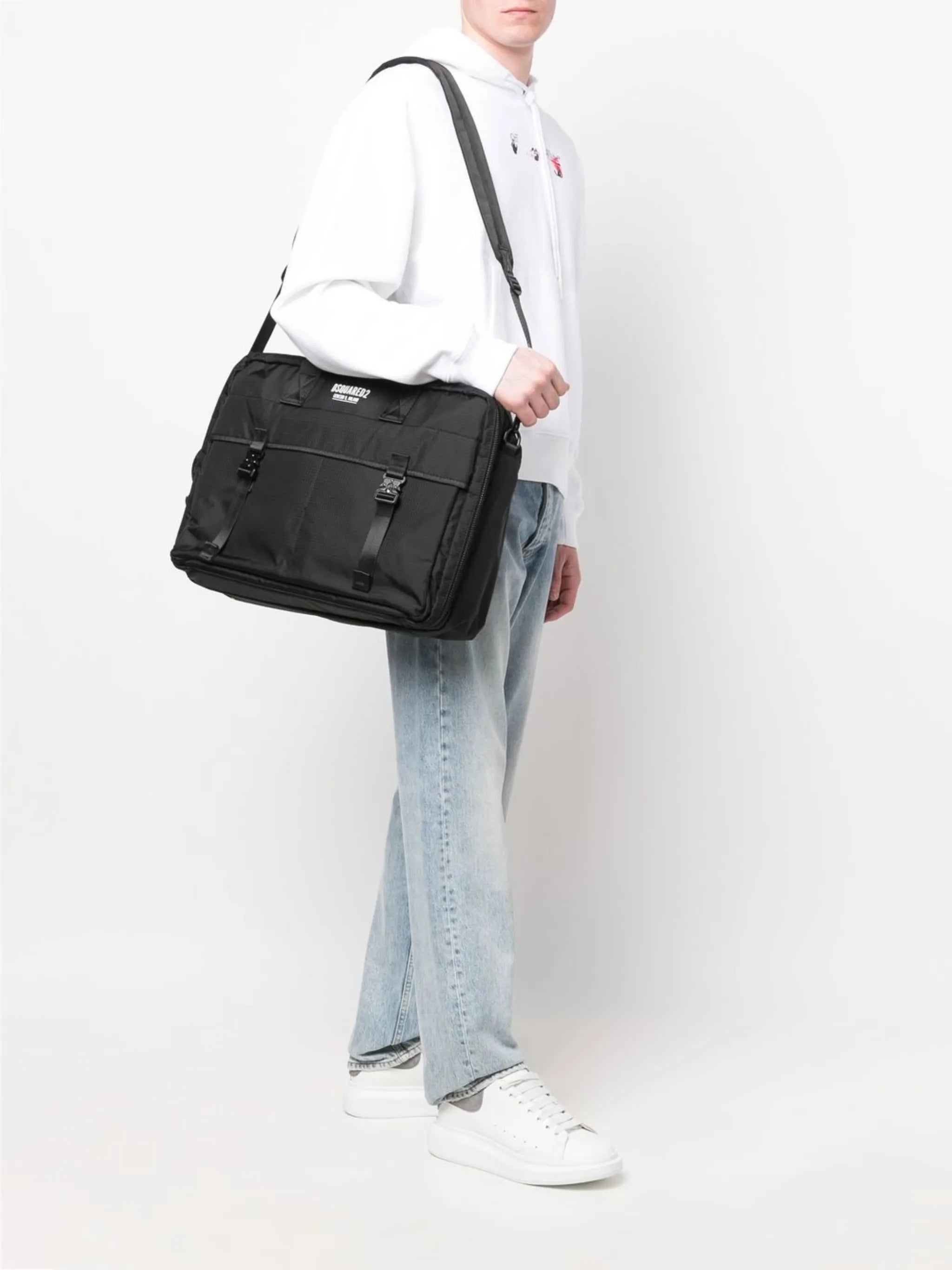 Ceresio 9 logo-print briefcase