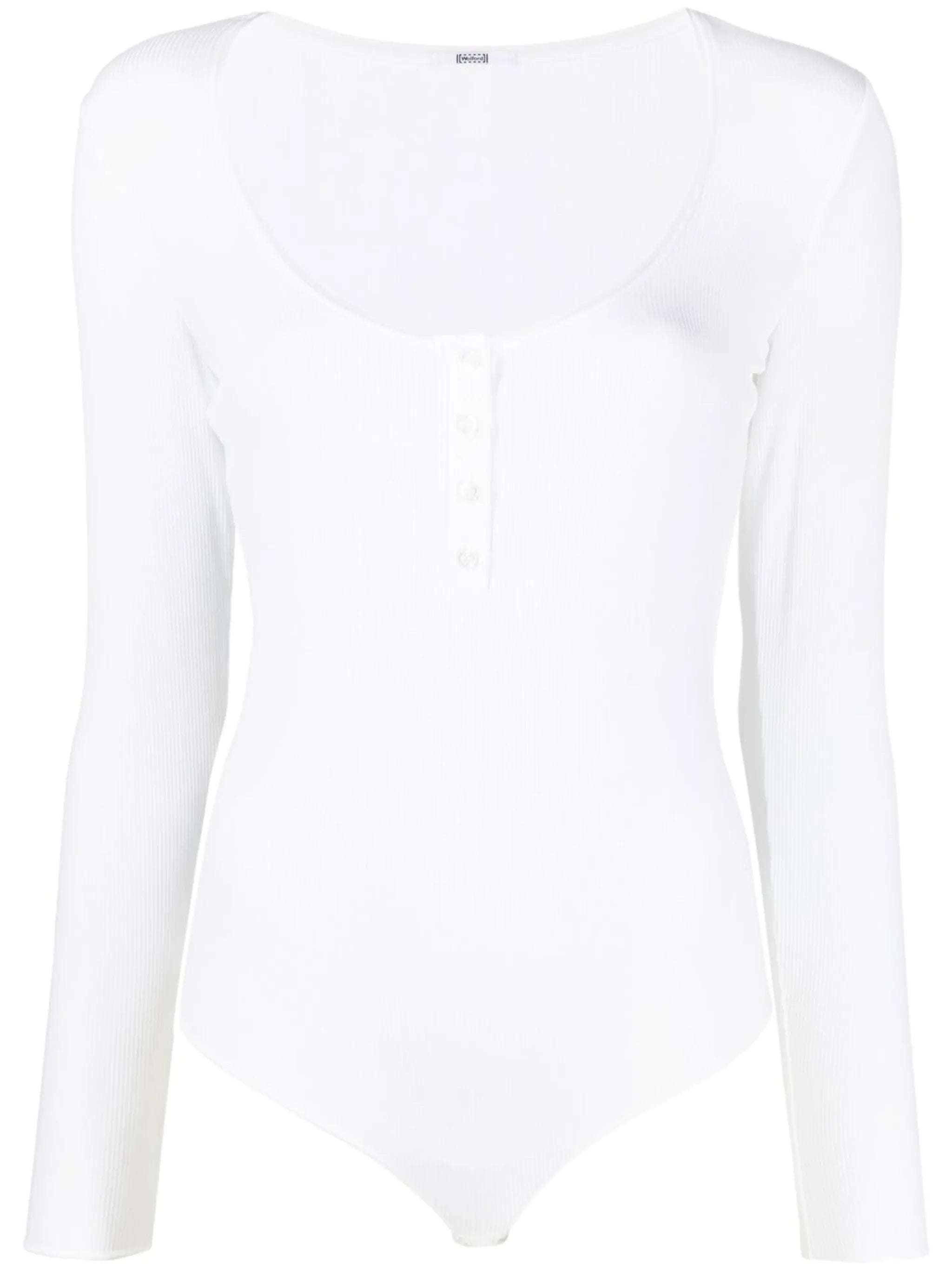 scoop-neck Henley bodysuit