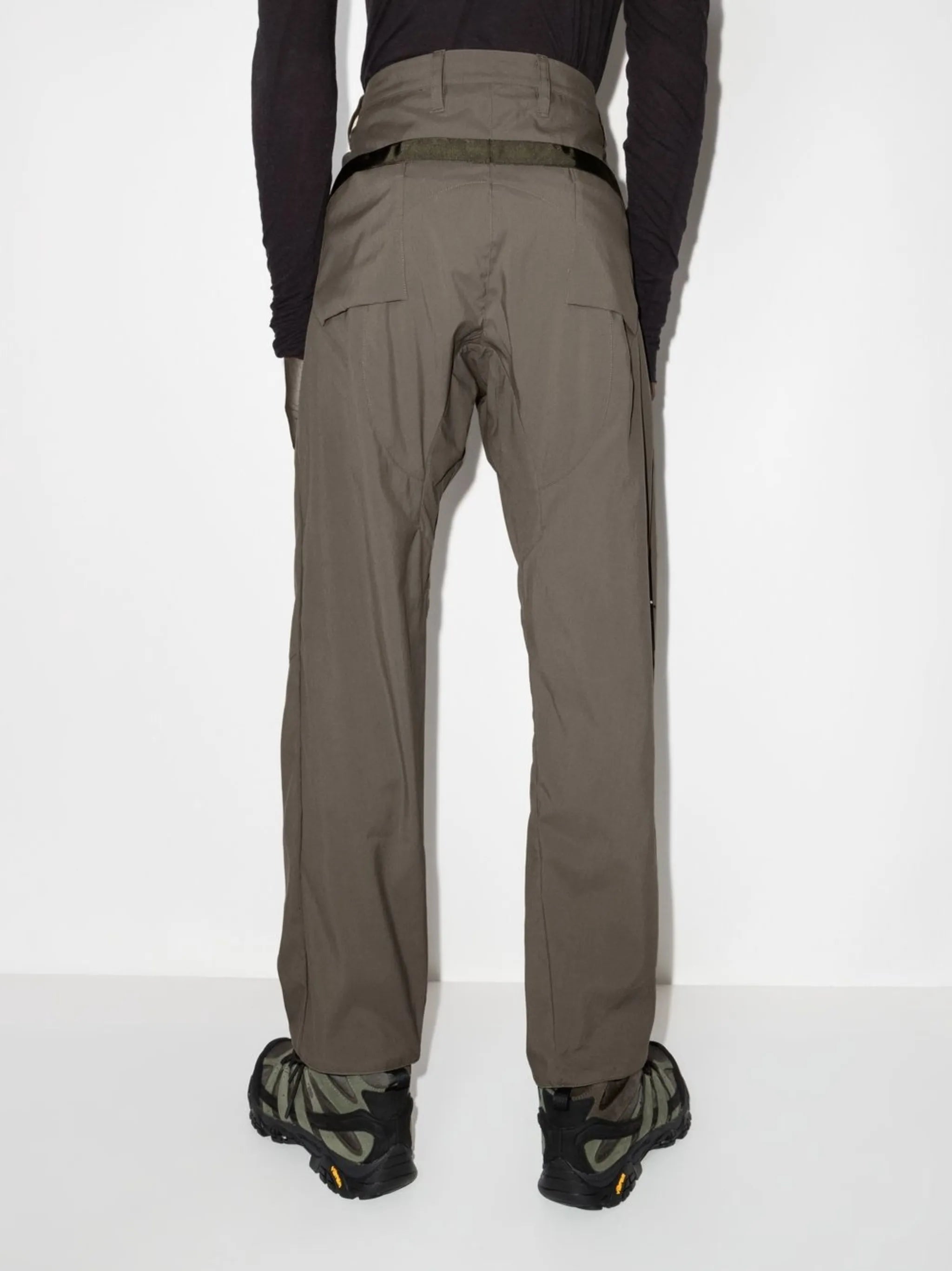 high-waisted straight leg trousers