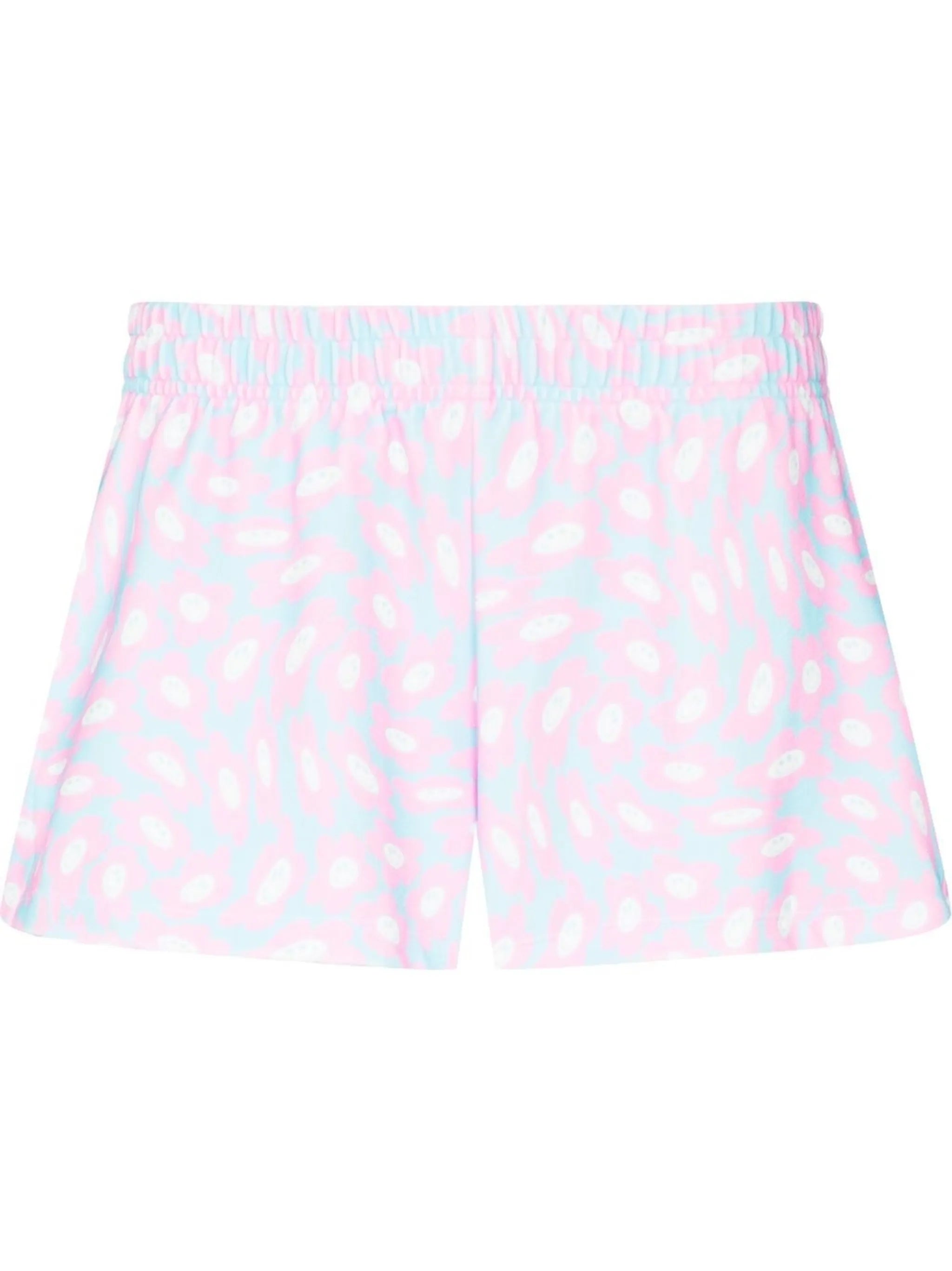 graphic-print elasticated-waistband shorts