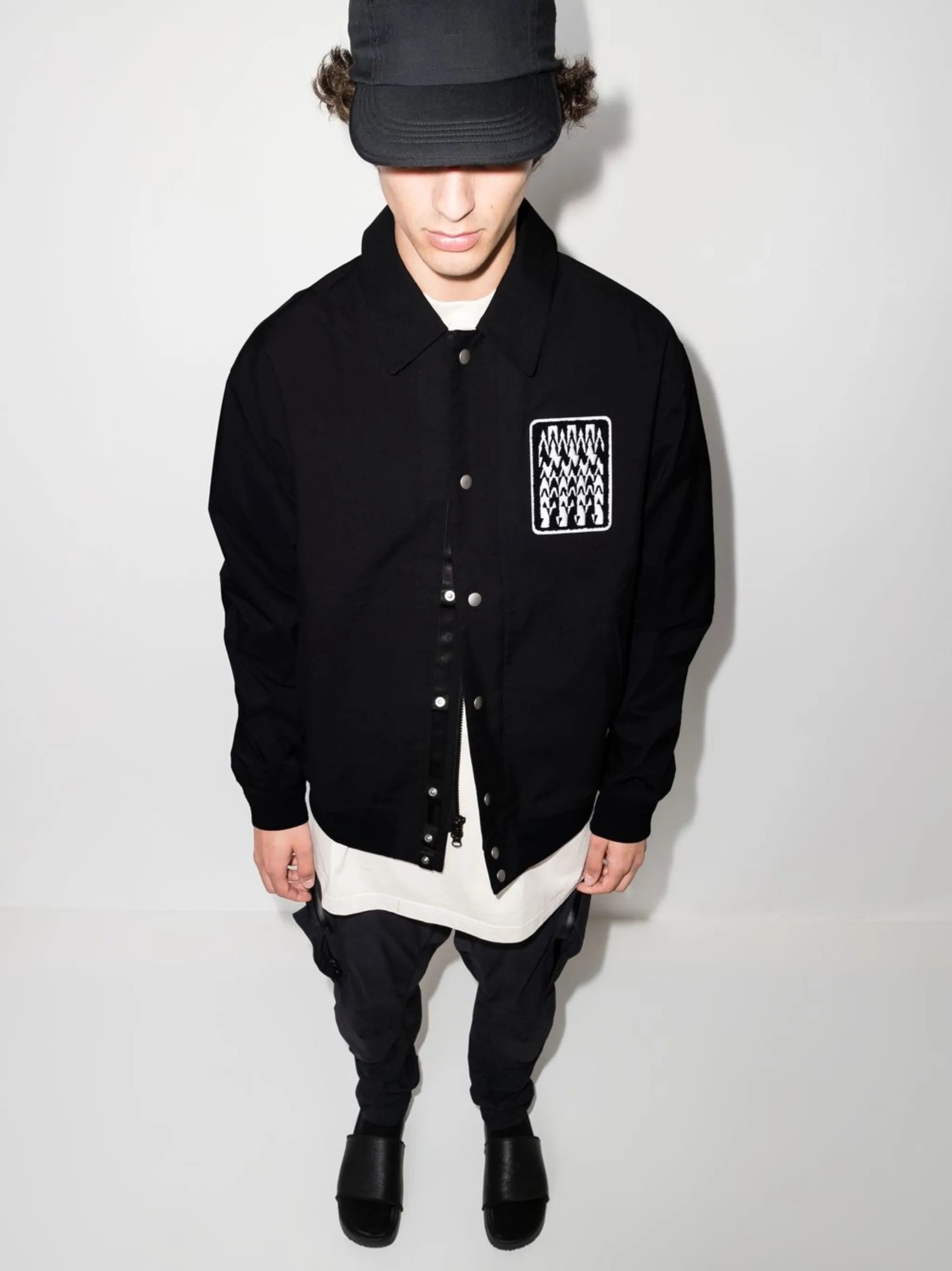 logo-patch shirt jacket