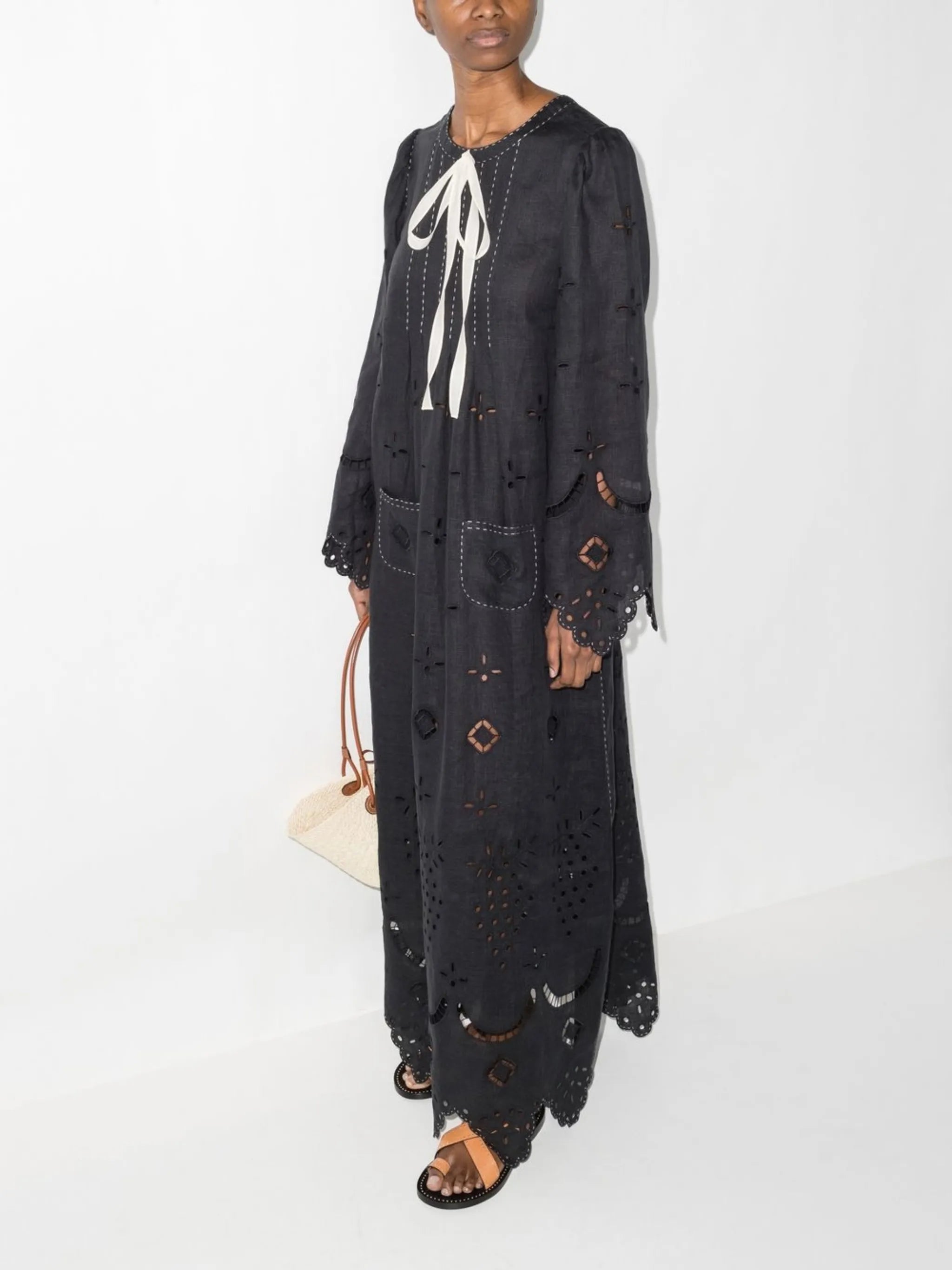 broderie anglaise maxi dress