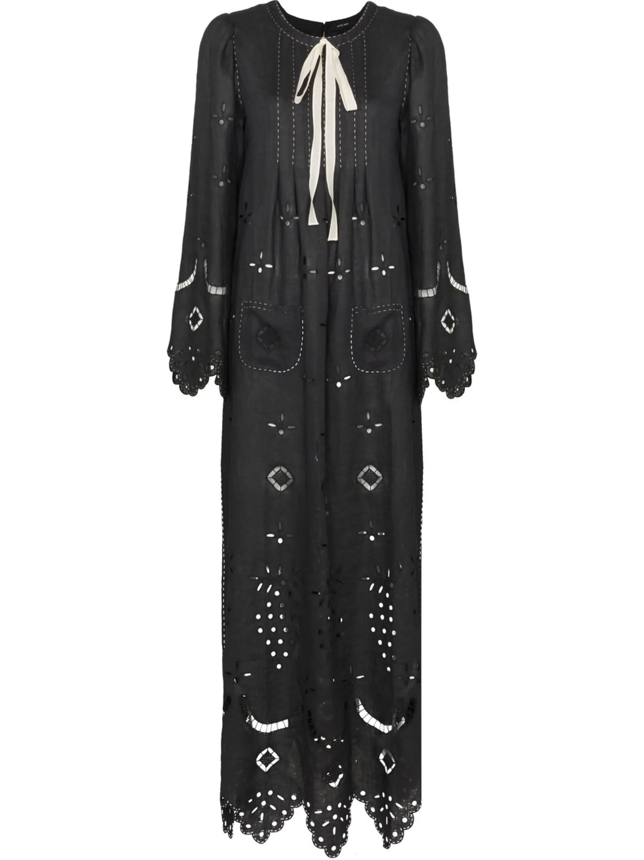 broderie anglaise maxi dress