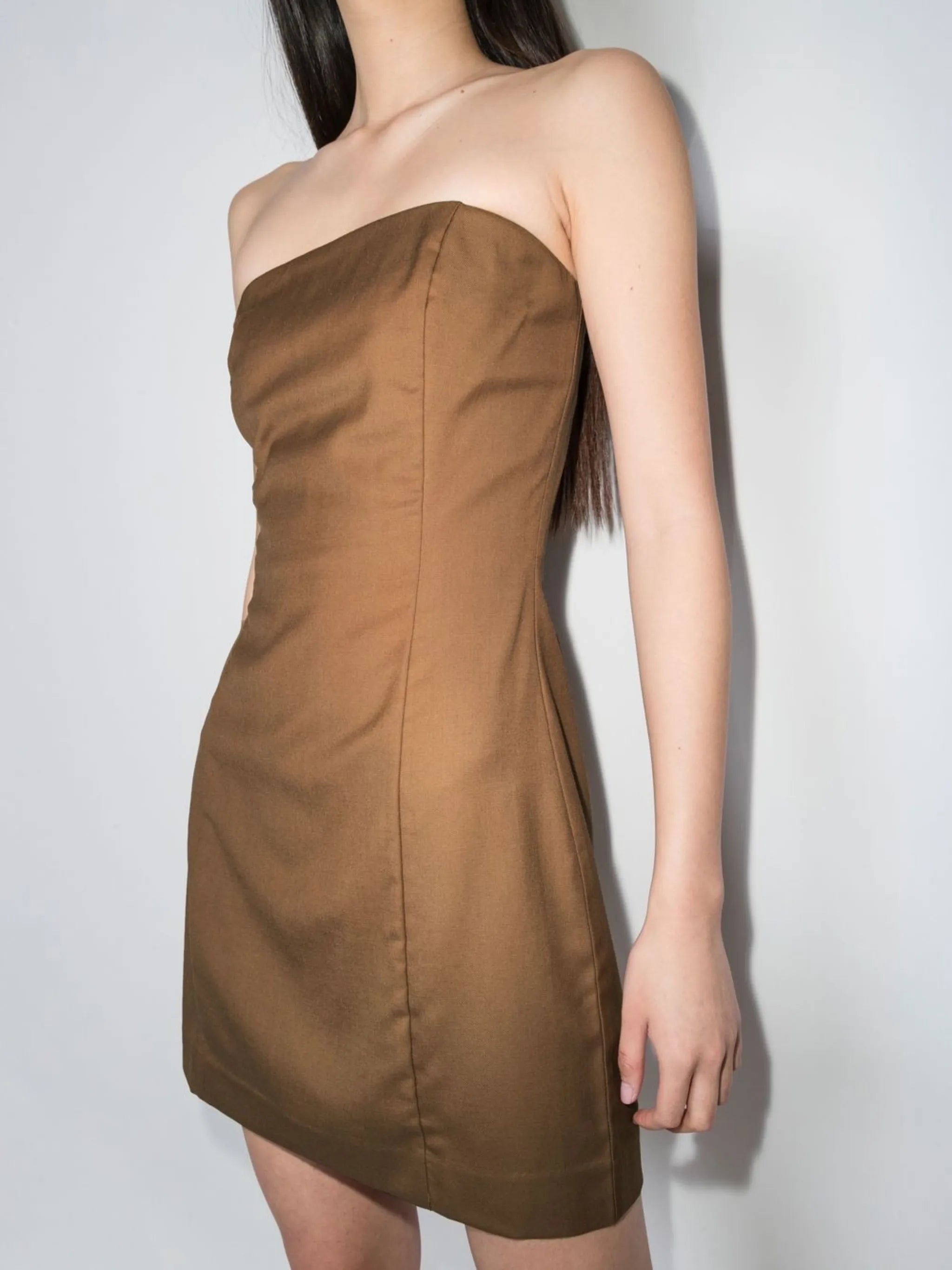 twill-weave wool dress