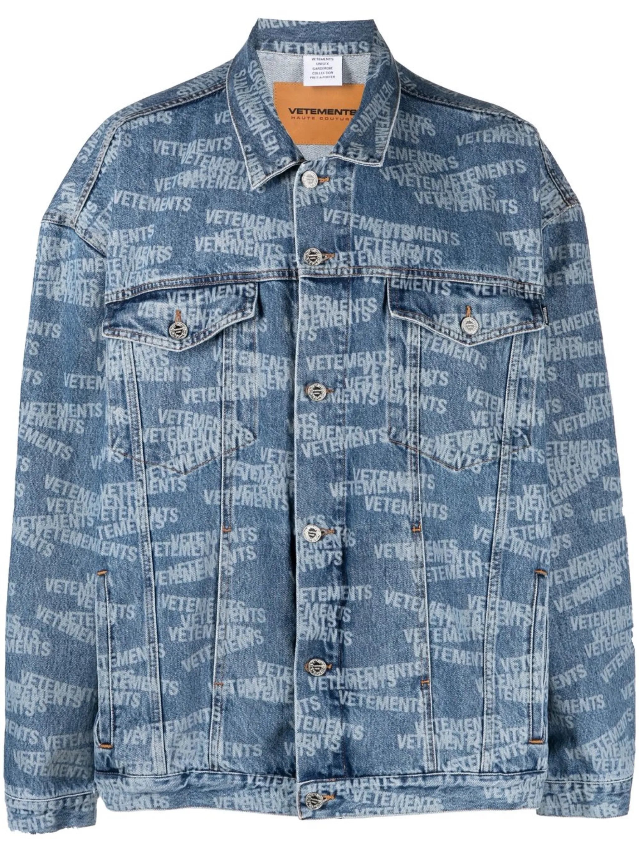 logo-print denim jacket