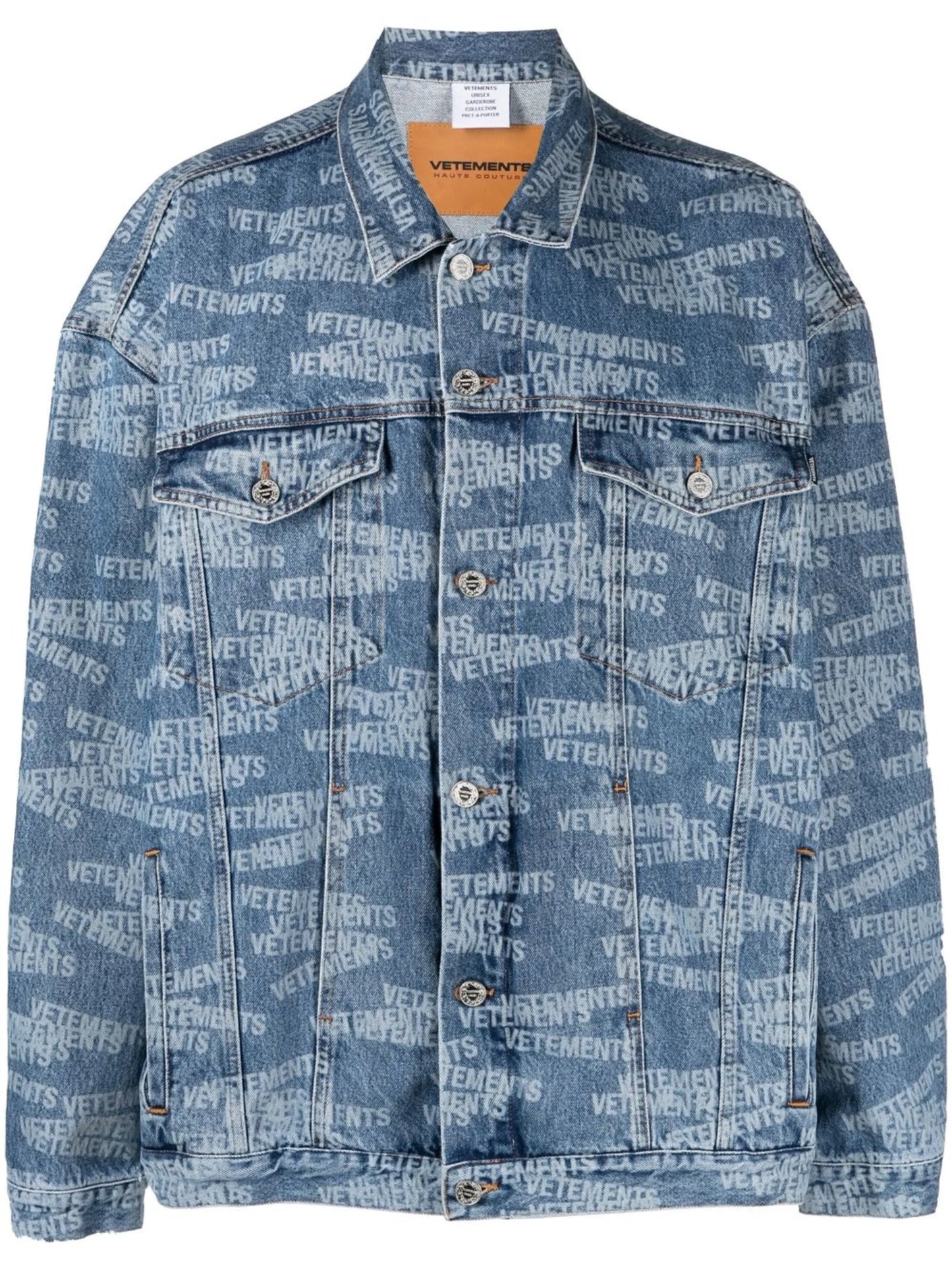 logo-print denim jacket