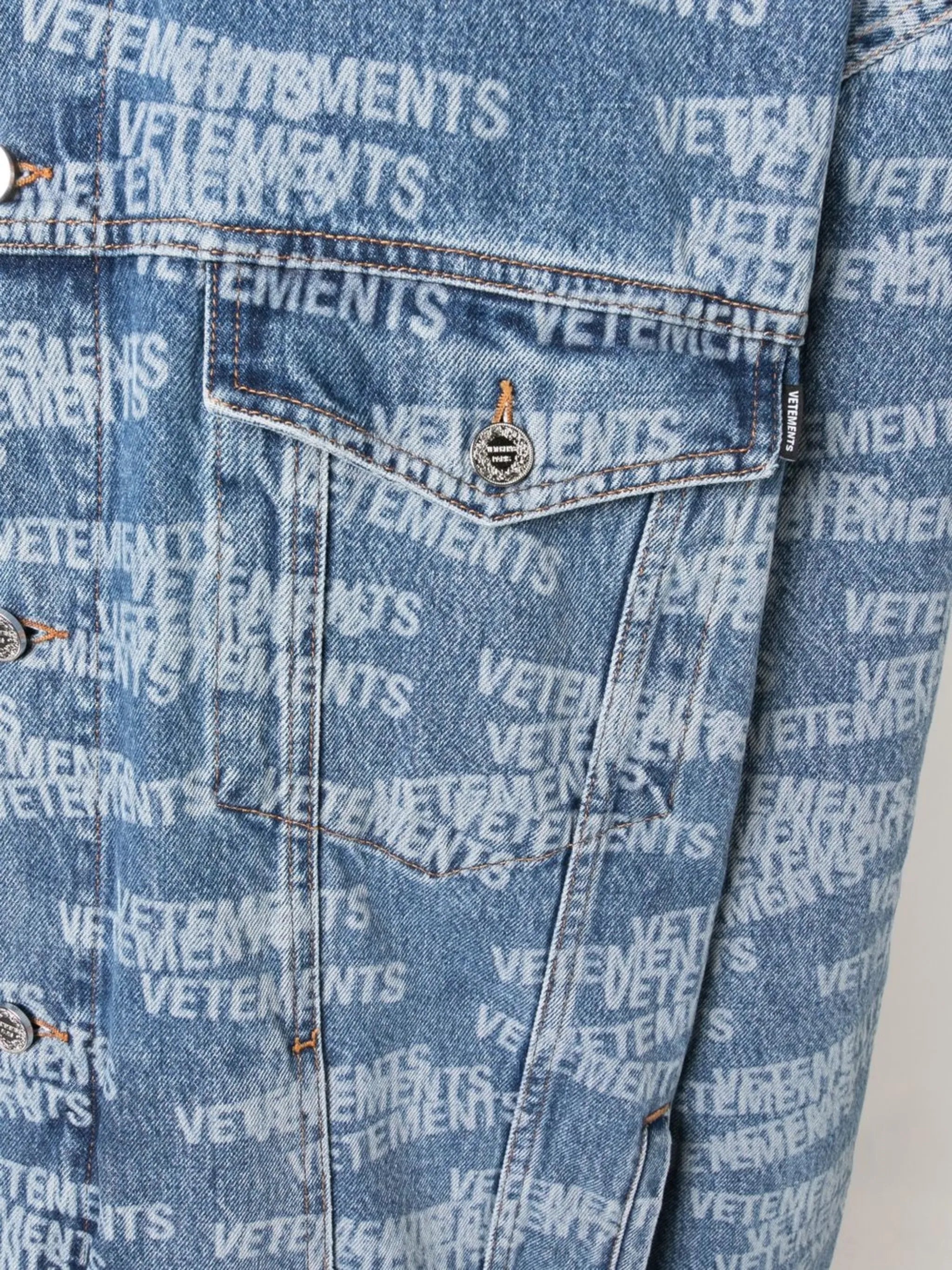 logo-print denim jacket