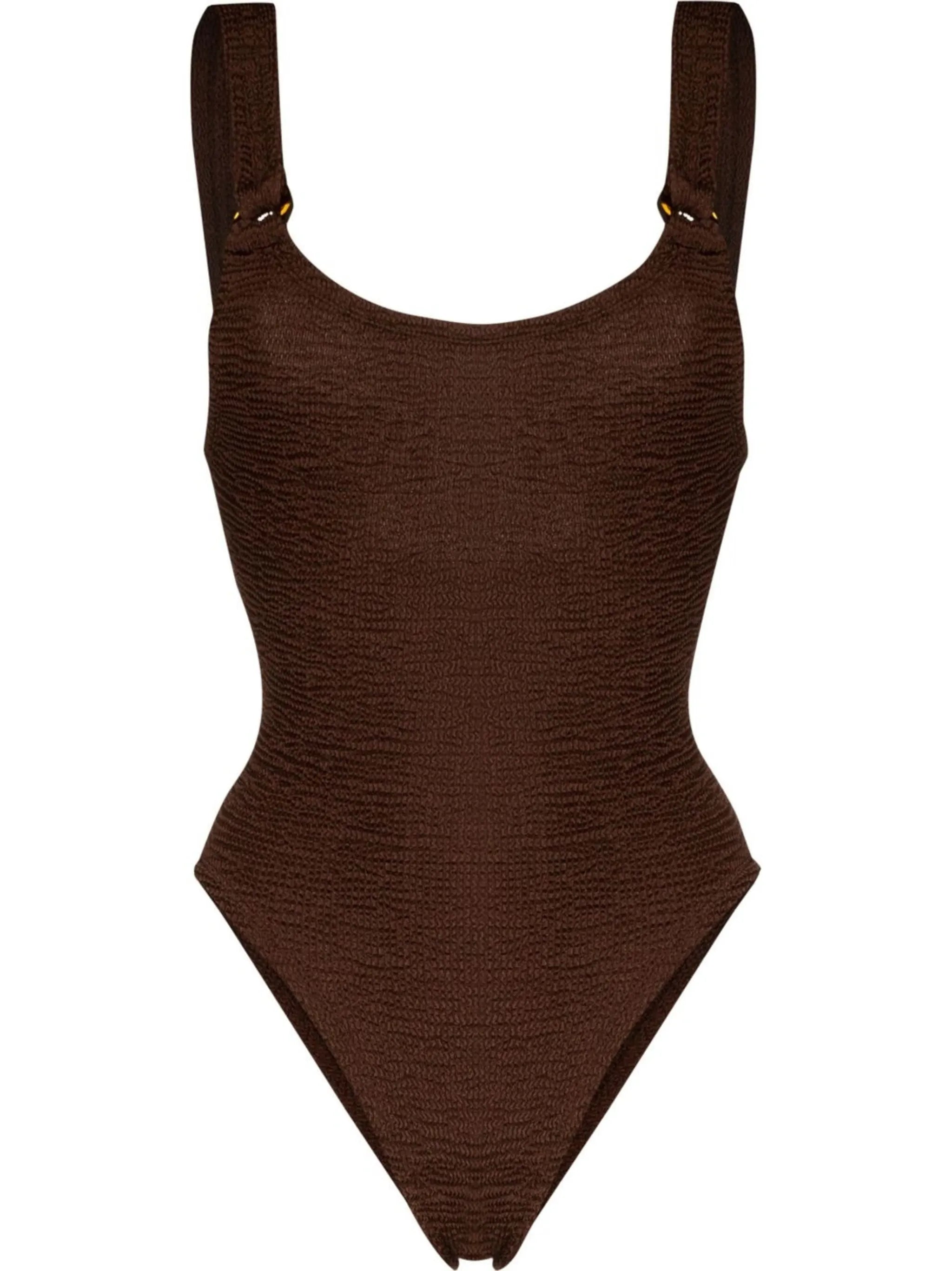 Domino crinkle-effect swimsuit