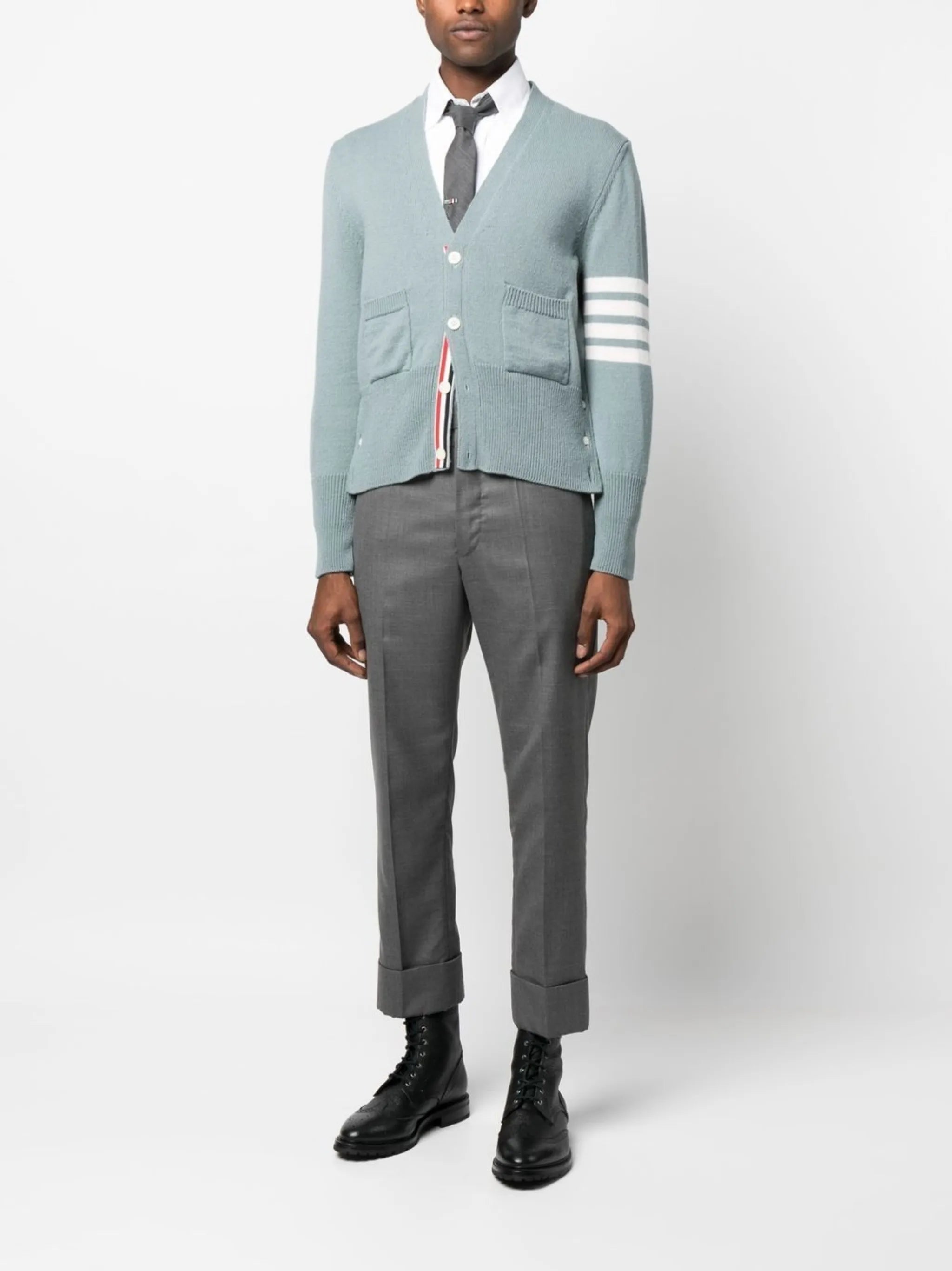 4-Bar stripe cardigan