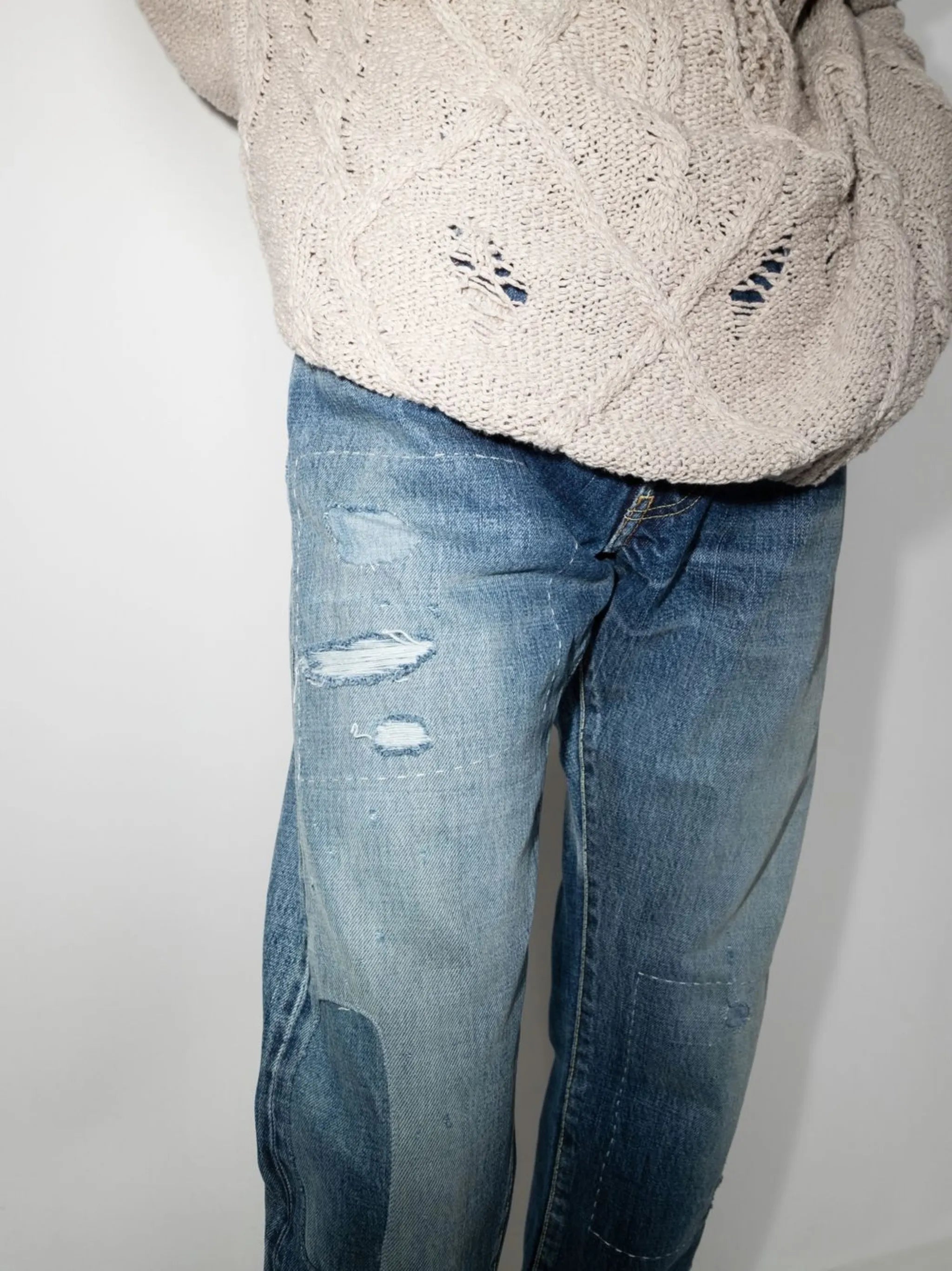 Social Sculpture distressed straight-leg jeans