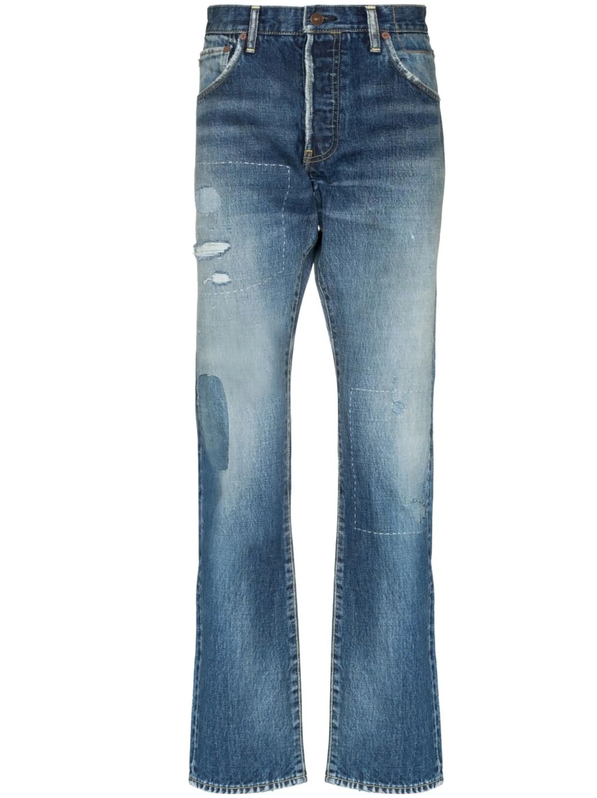 Social Sculpture distressed straight-leg jeans