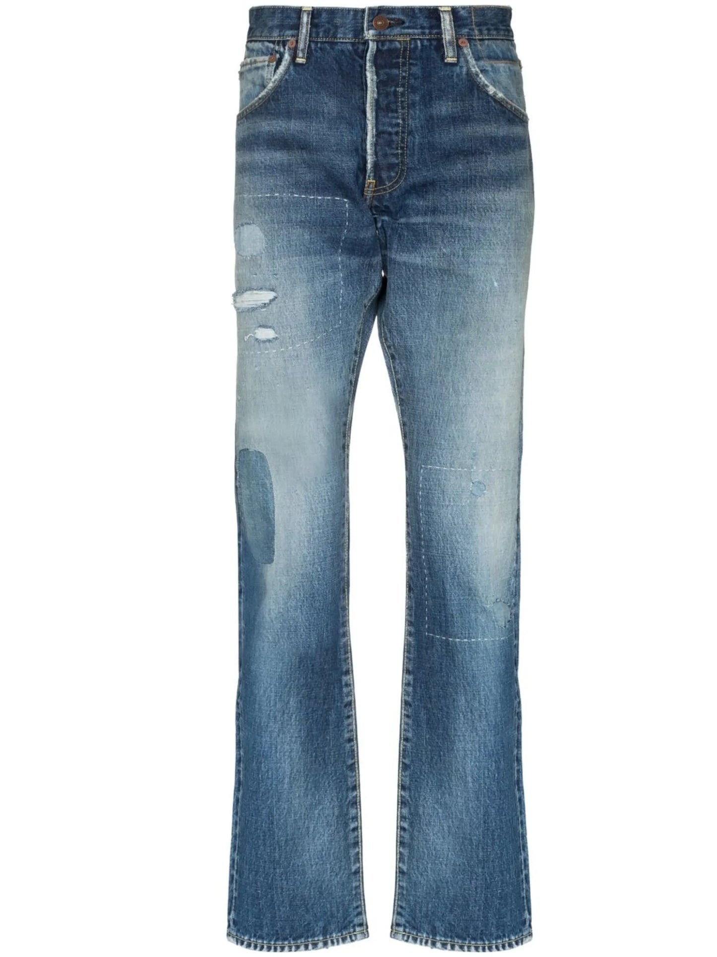 Social Sculpture distressed straight-leg jeans
