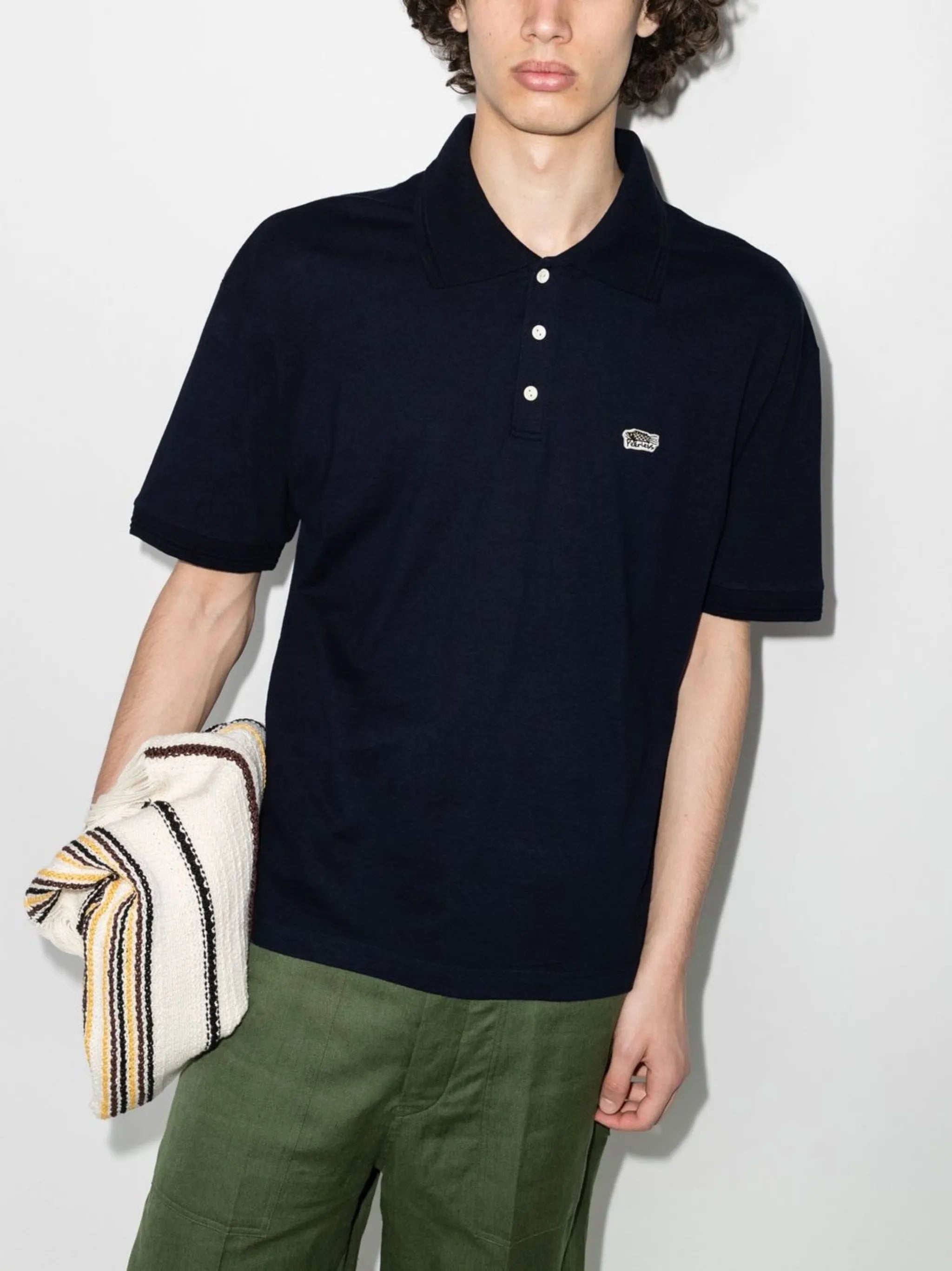 logo-patch polo shirt