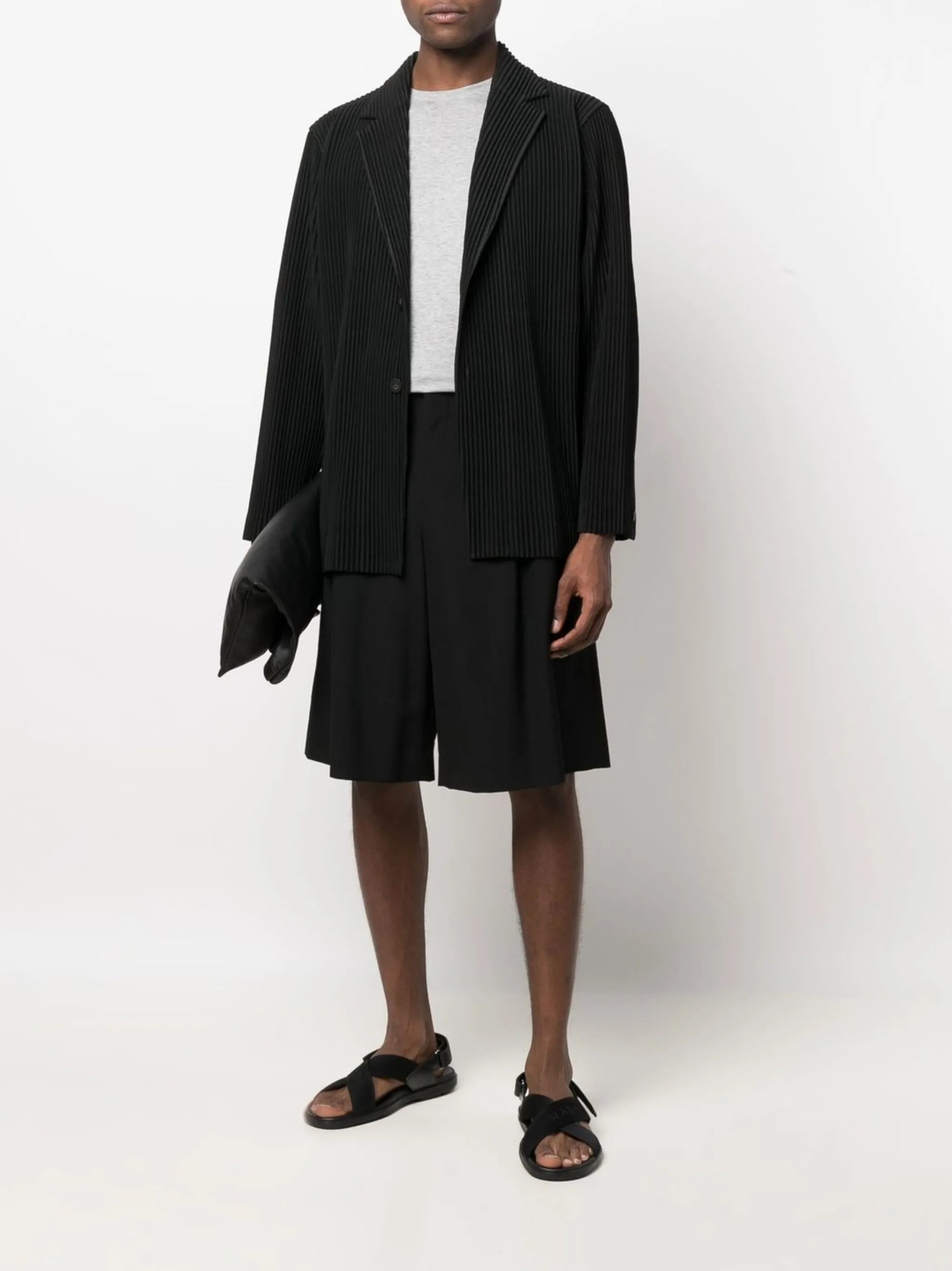 pleated-design jacket