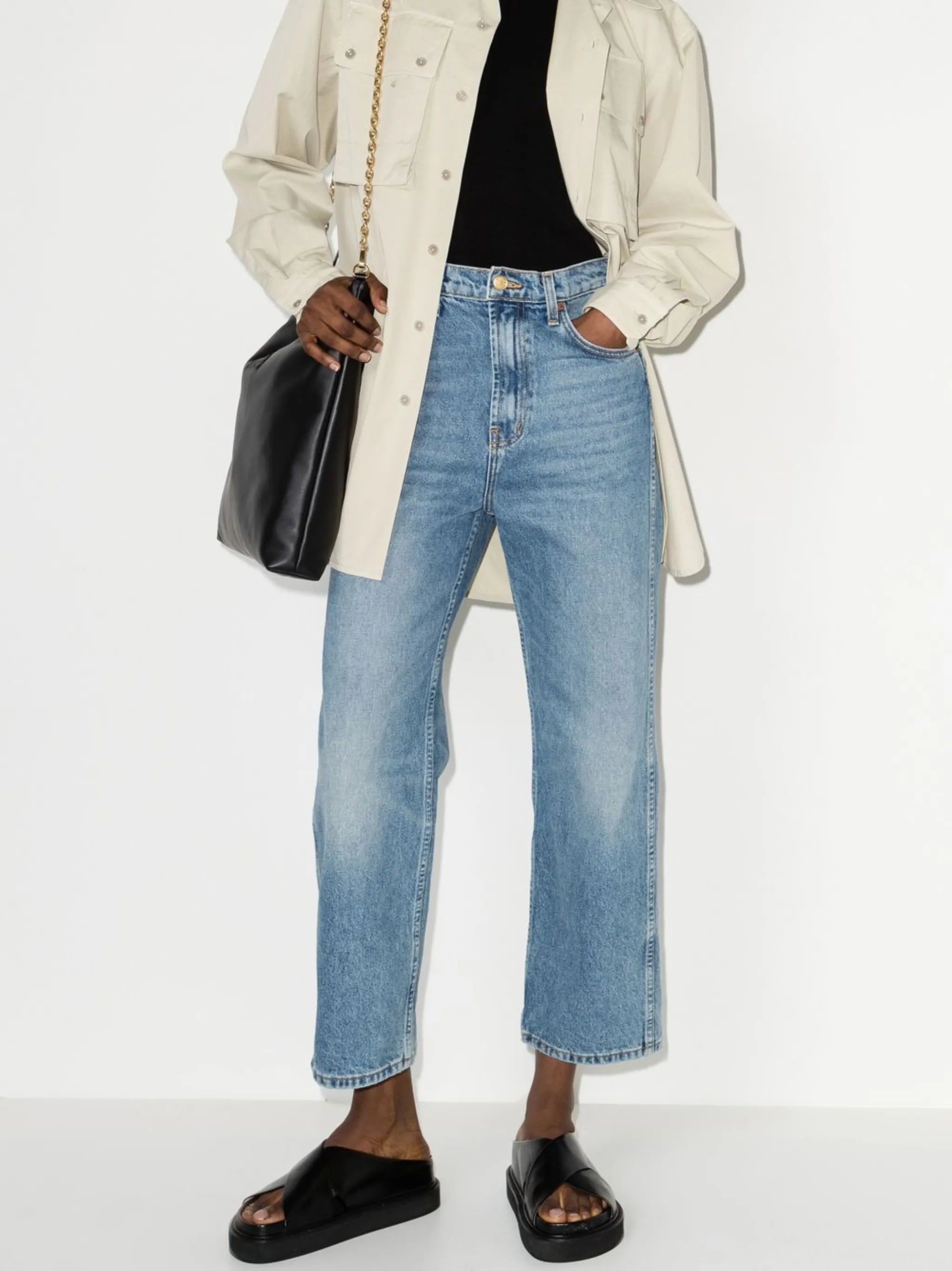 mid-rise cropped jeans