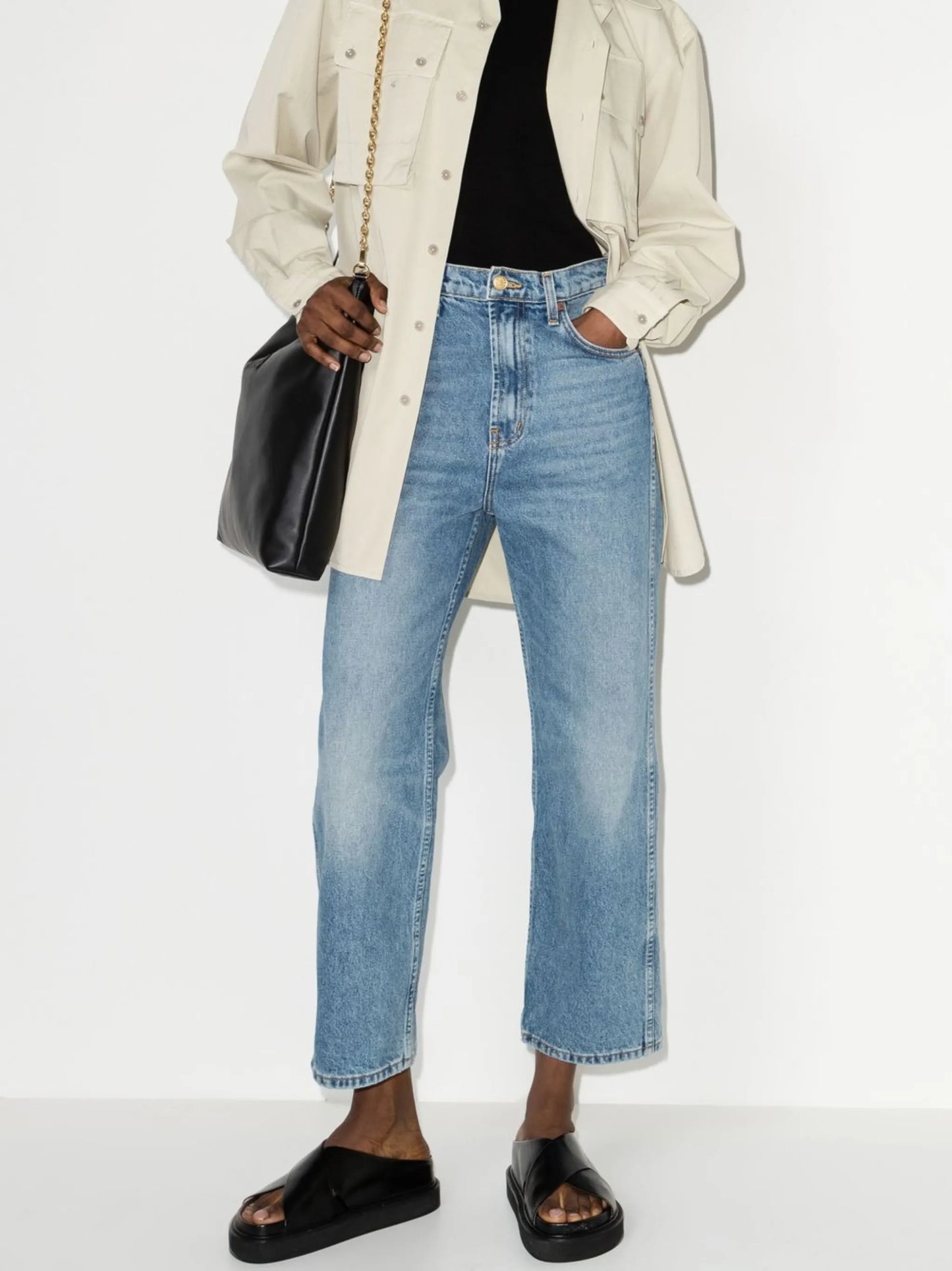 mid-rise cropped jeans