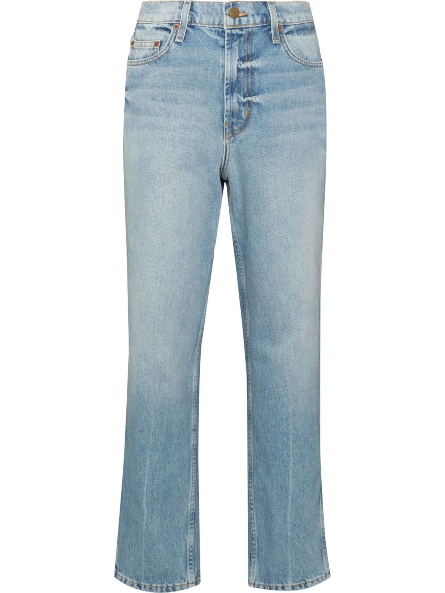 mid-rise straight-leg jeans