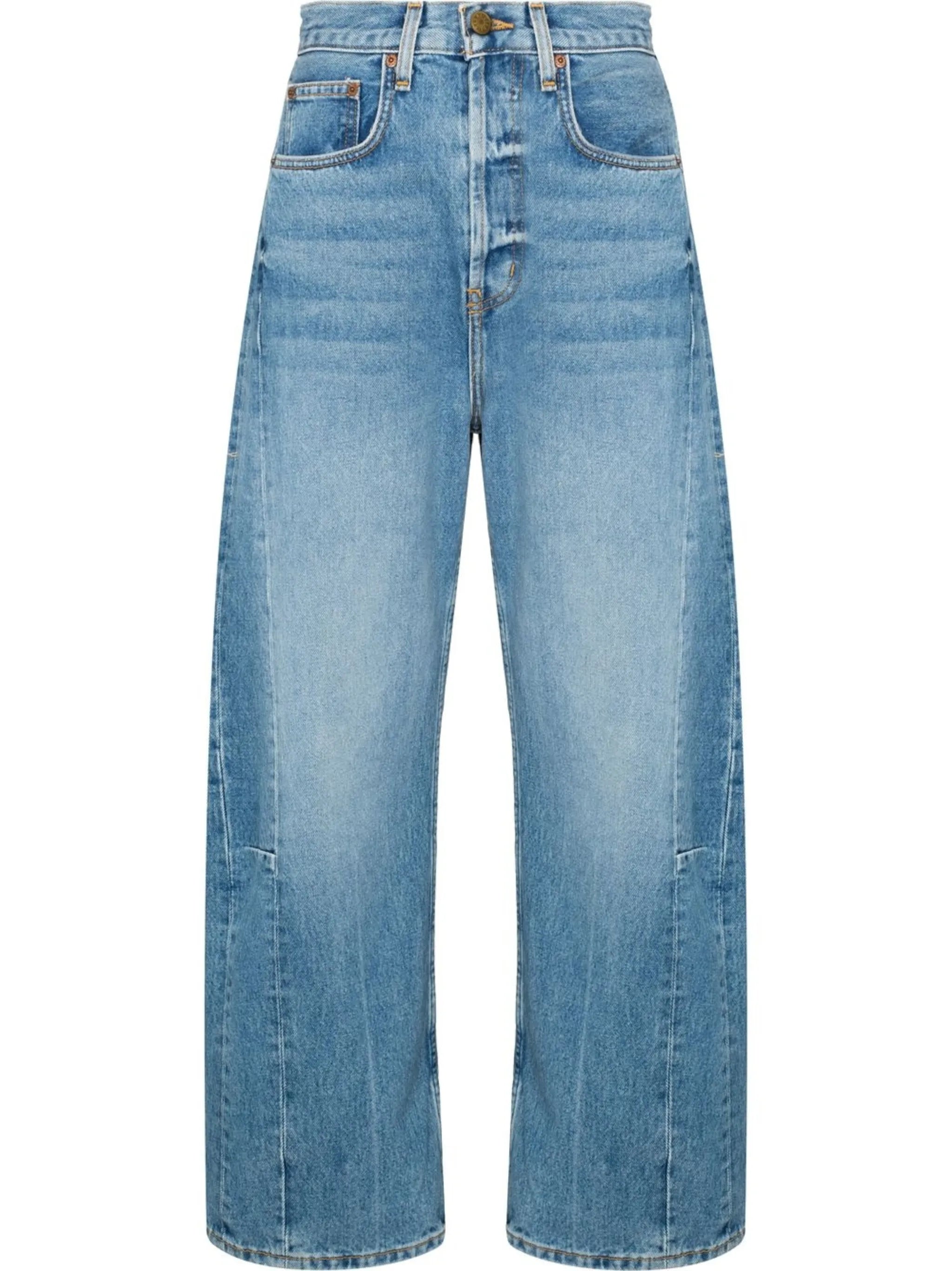Lasso pieced-outseam denim jeans