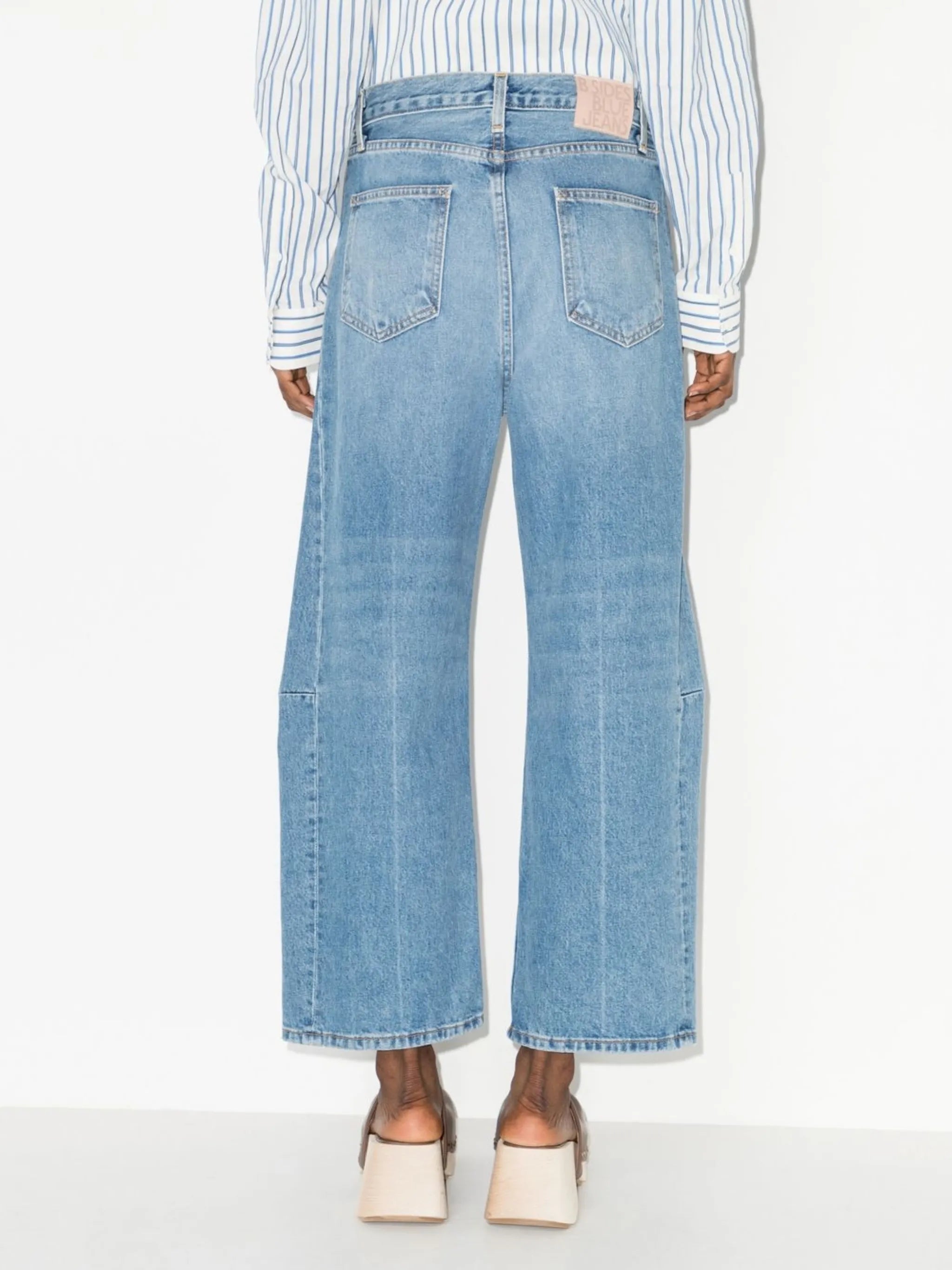 Lasso pieced-outseam denim jeans