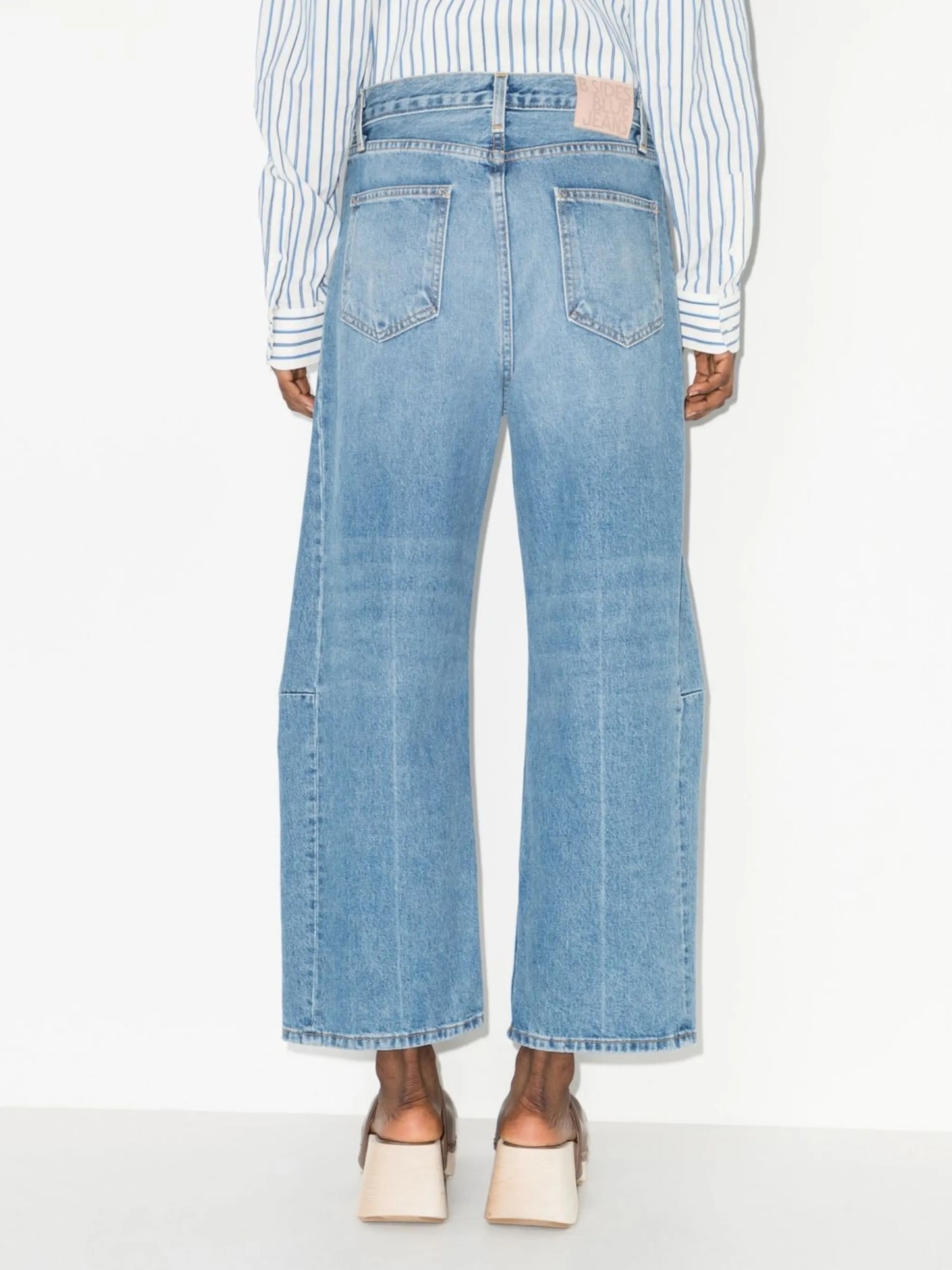 Lasso pieced-outseam denim jeans