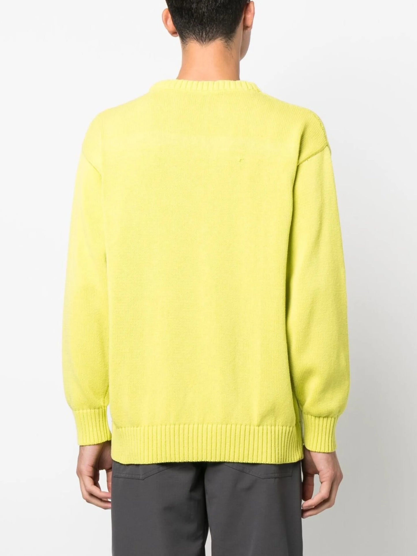 intarsia knit-logo crew neck jumper