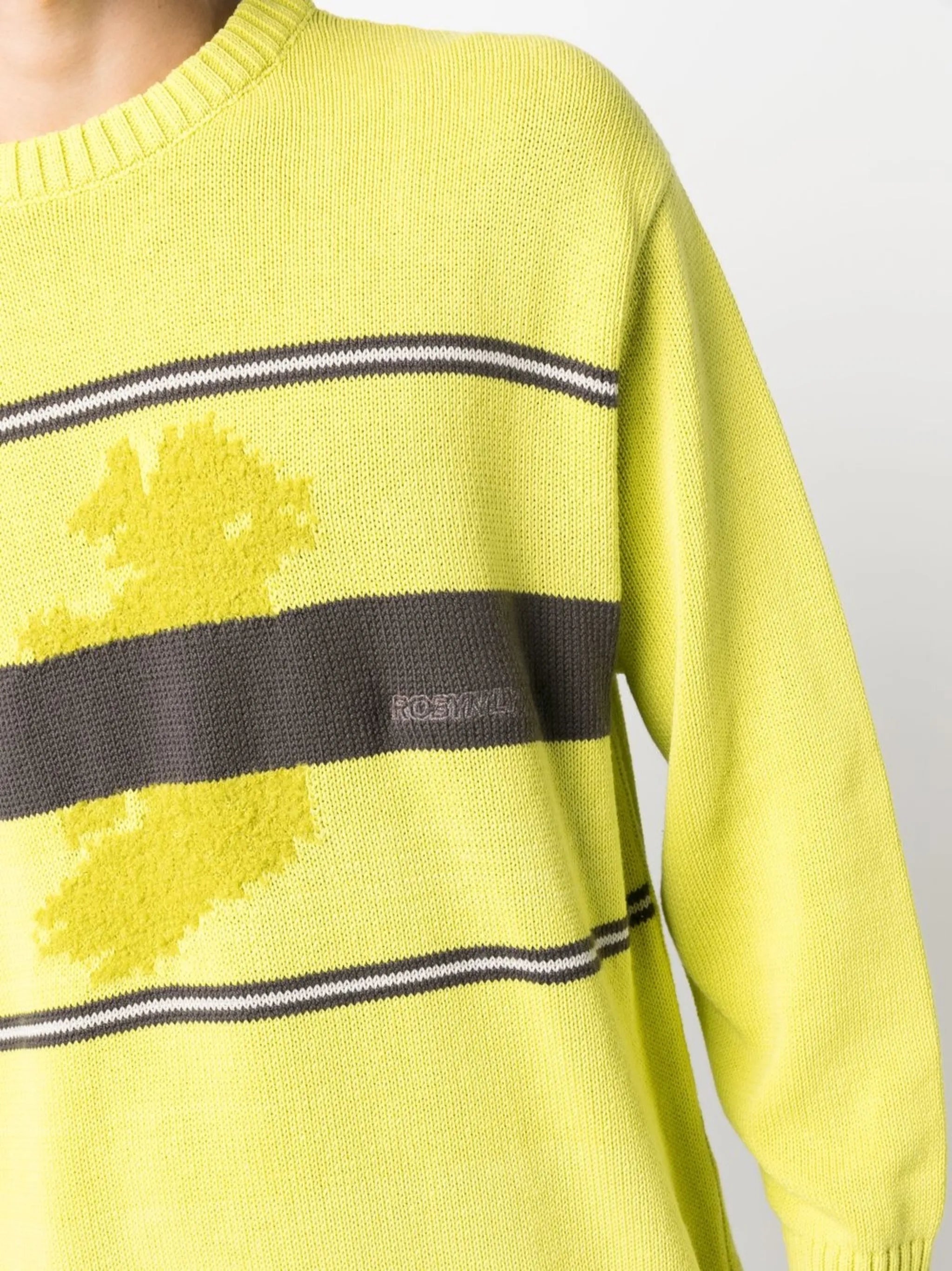 intarsia knit-logo crew neck jumper
