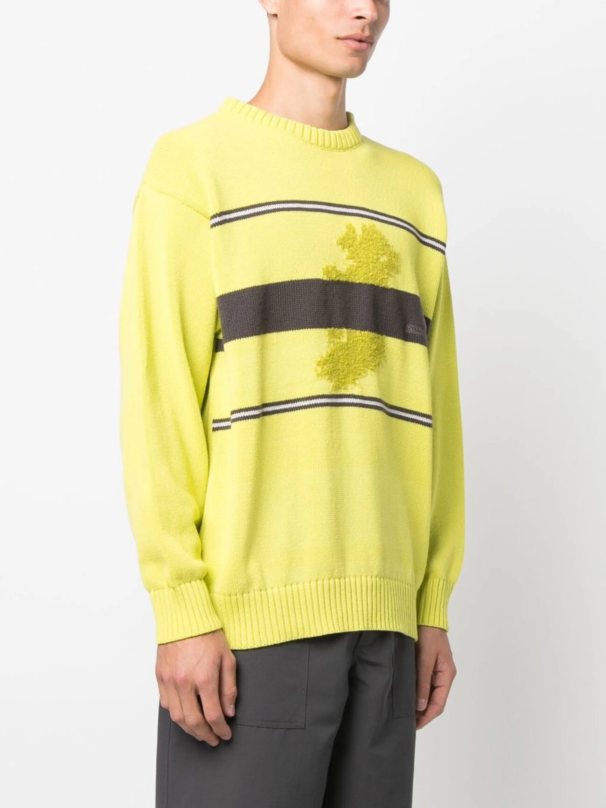 intarsia knit-logo crew neck jumper